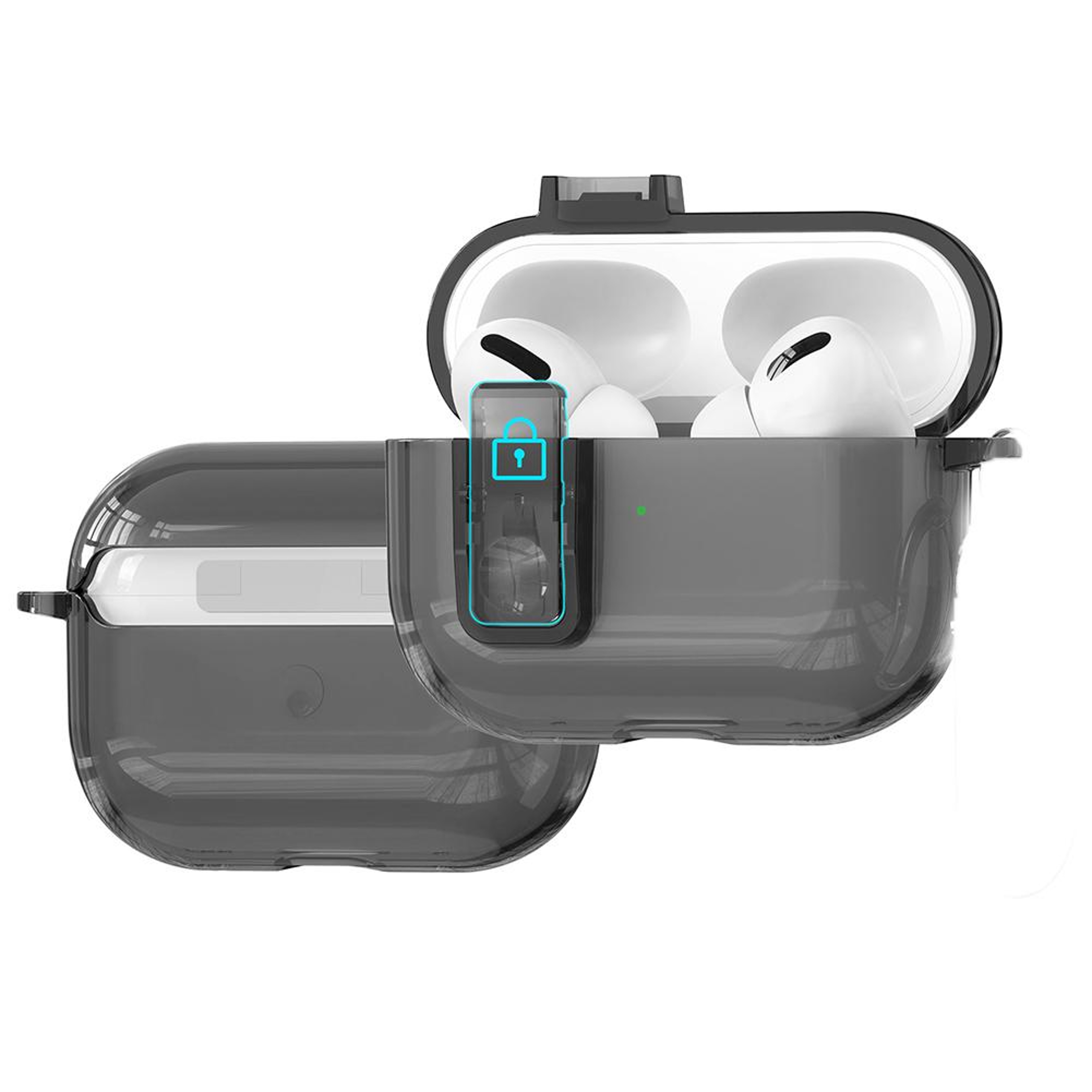Clear Case For AirPods Pro  Transparent Shockproof Earphone Cover With Secure Lock And Bluetooth He 5