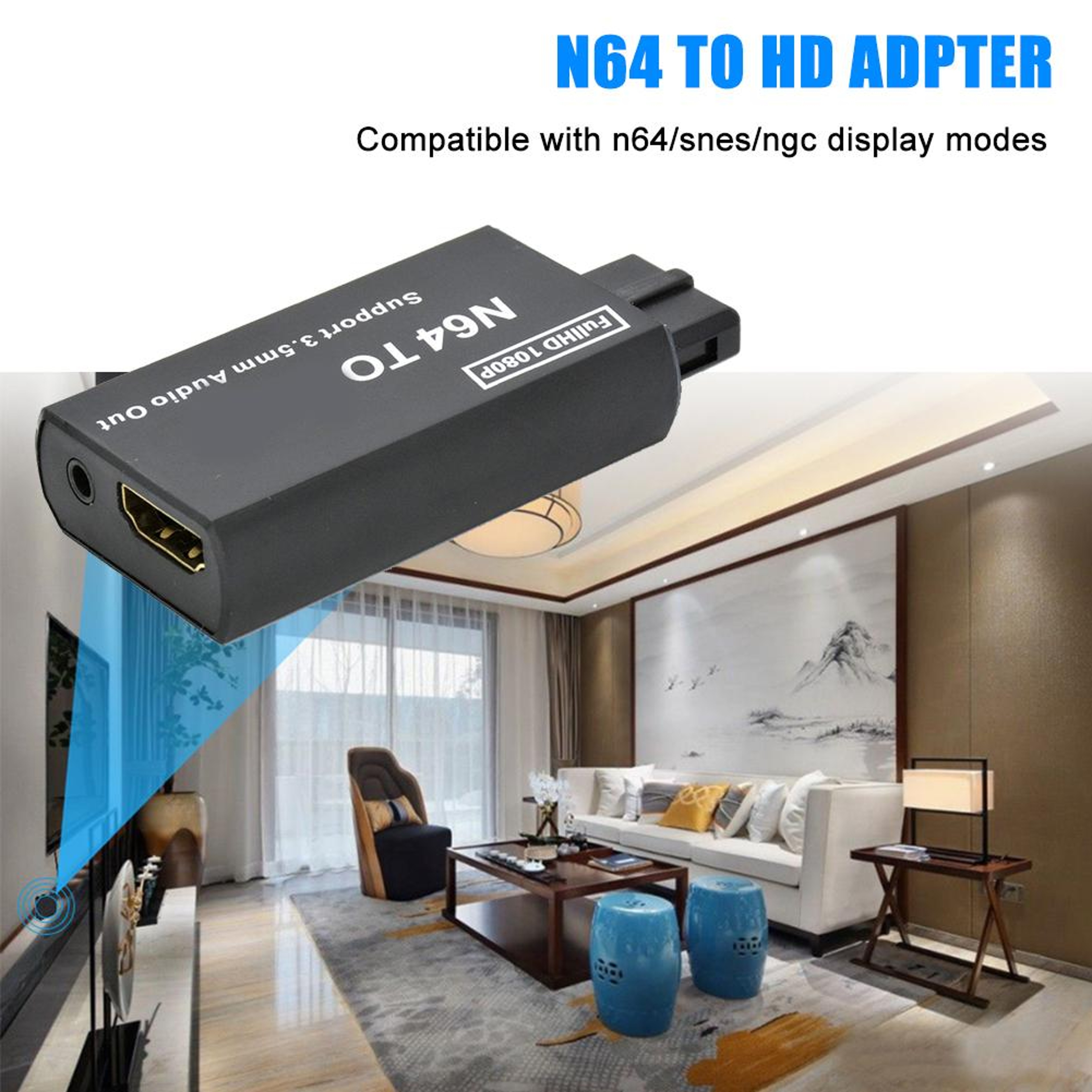 HDMICompatible Converter Adapter With Audio Output For N64SNESNGC  Plug And Play No Loss HD Signal  1