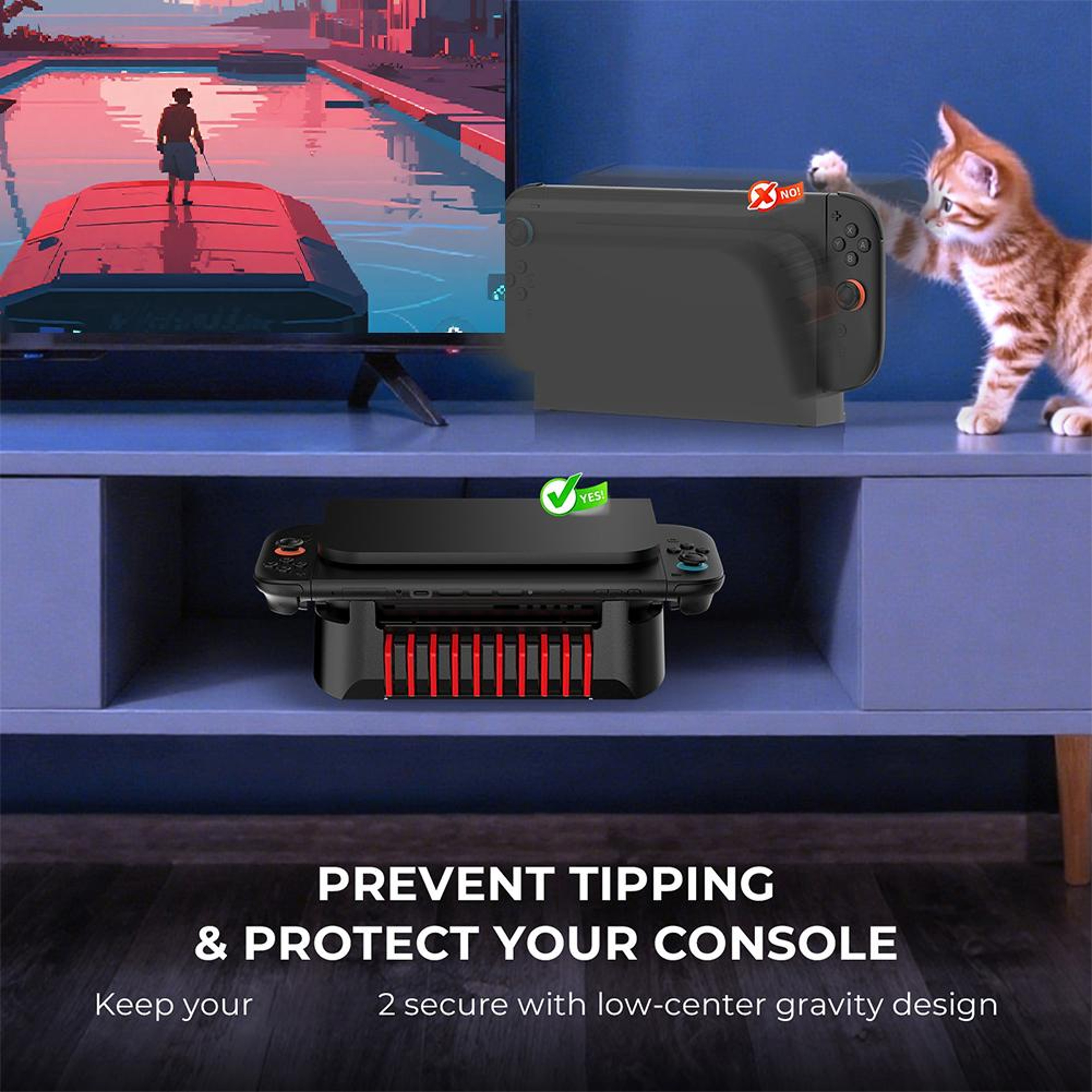 Horizontal Dock Stand For Switch OLED  Universal Console Base With Game Card Storage 2