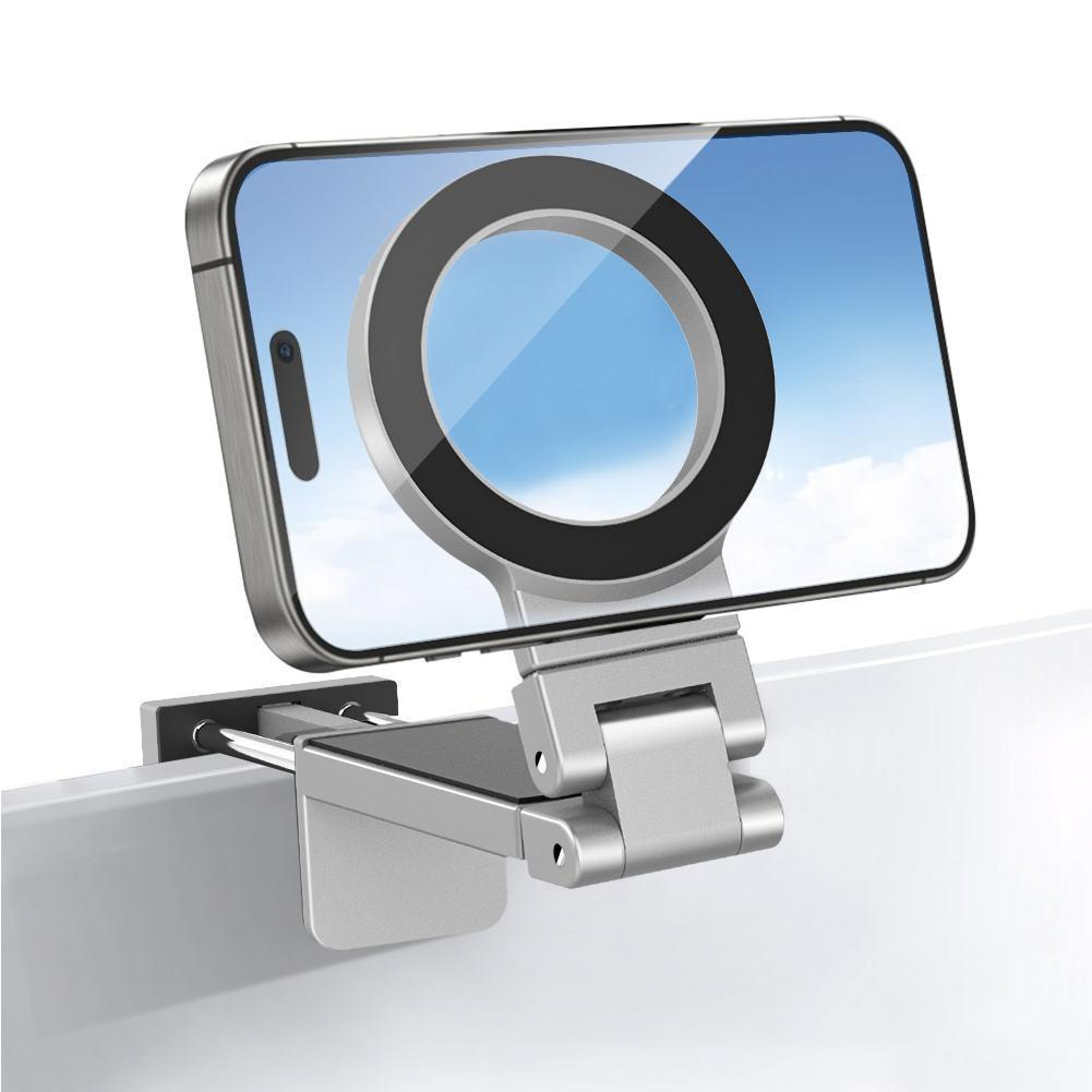 Magnetic Foldable Phone Stand  MultiAxis Rotatable ABS Holder For Travel Desk And Airplane Use 0