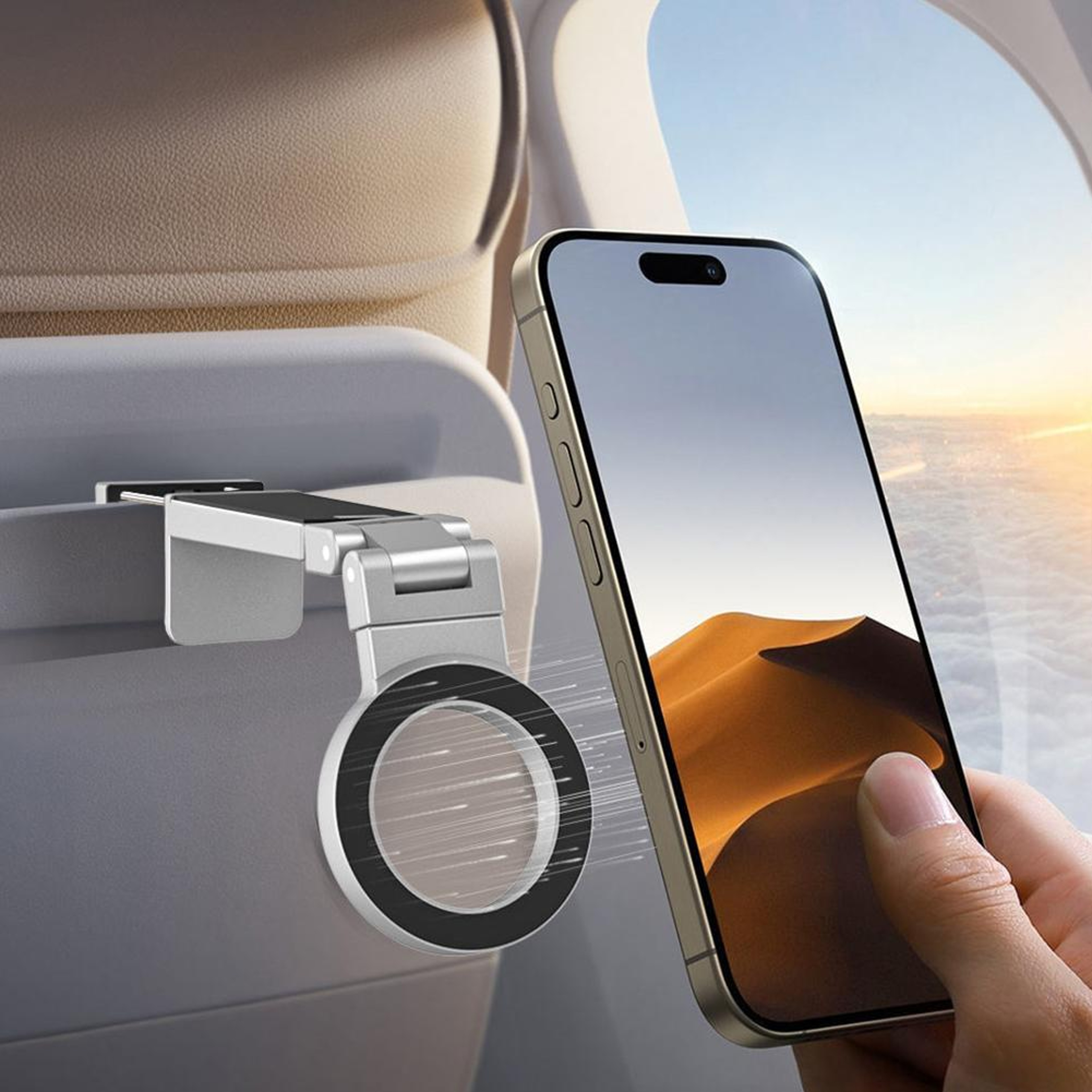Magnetic Foldable Phone Stand  MultiAxis Rotatable ABS Holder For Travel Desk And Airplane Use 1