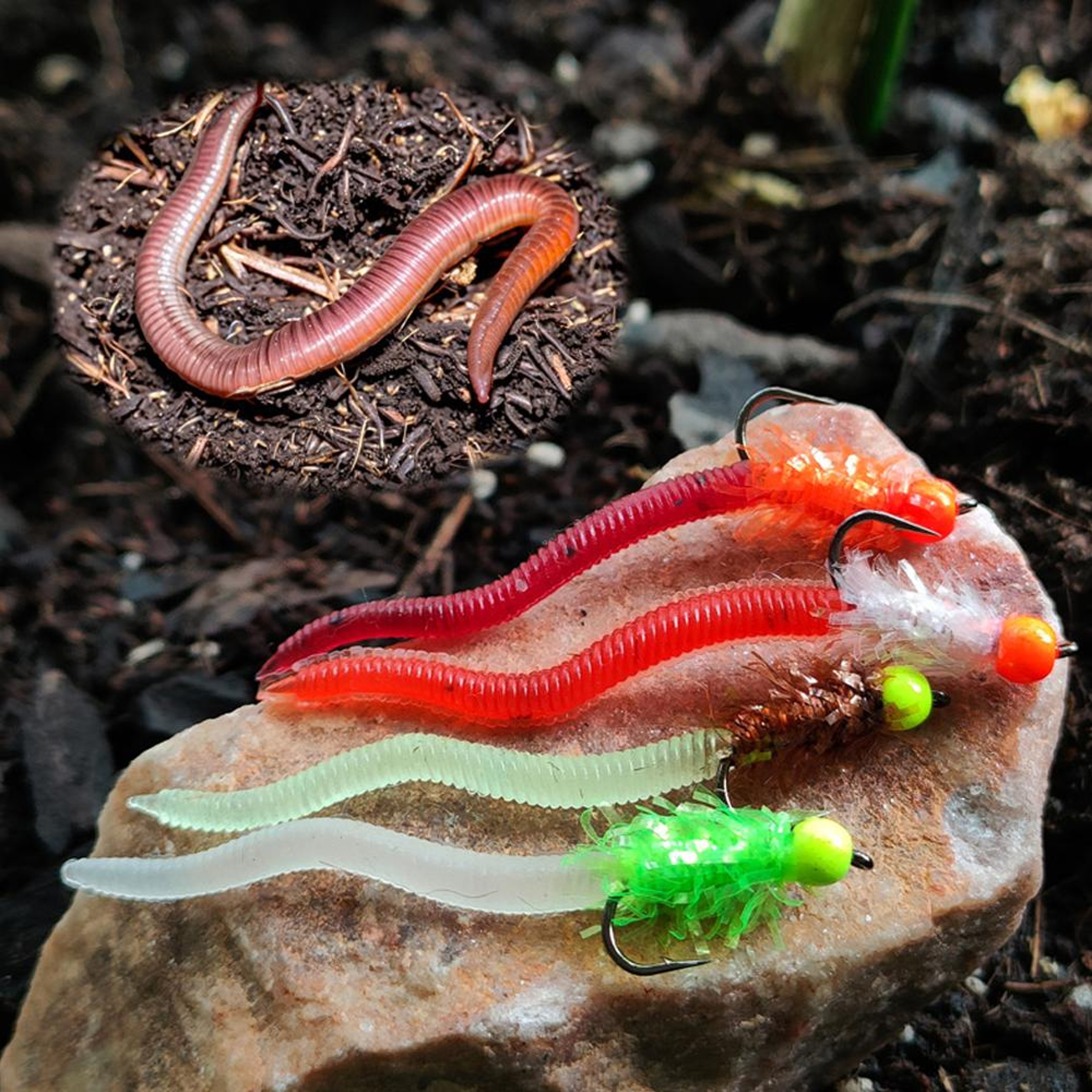 Luminous Soft Worm Fishing Lures  Glowing Simulated Earthworms For Rainbow Trout Catfish And Fly Fi 1