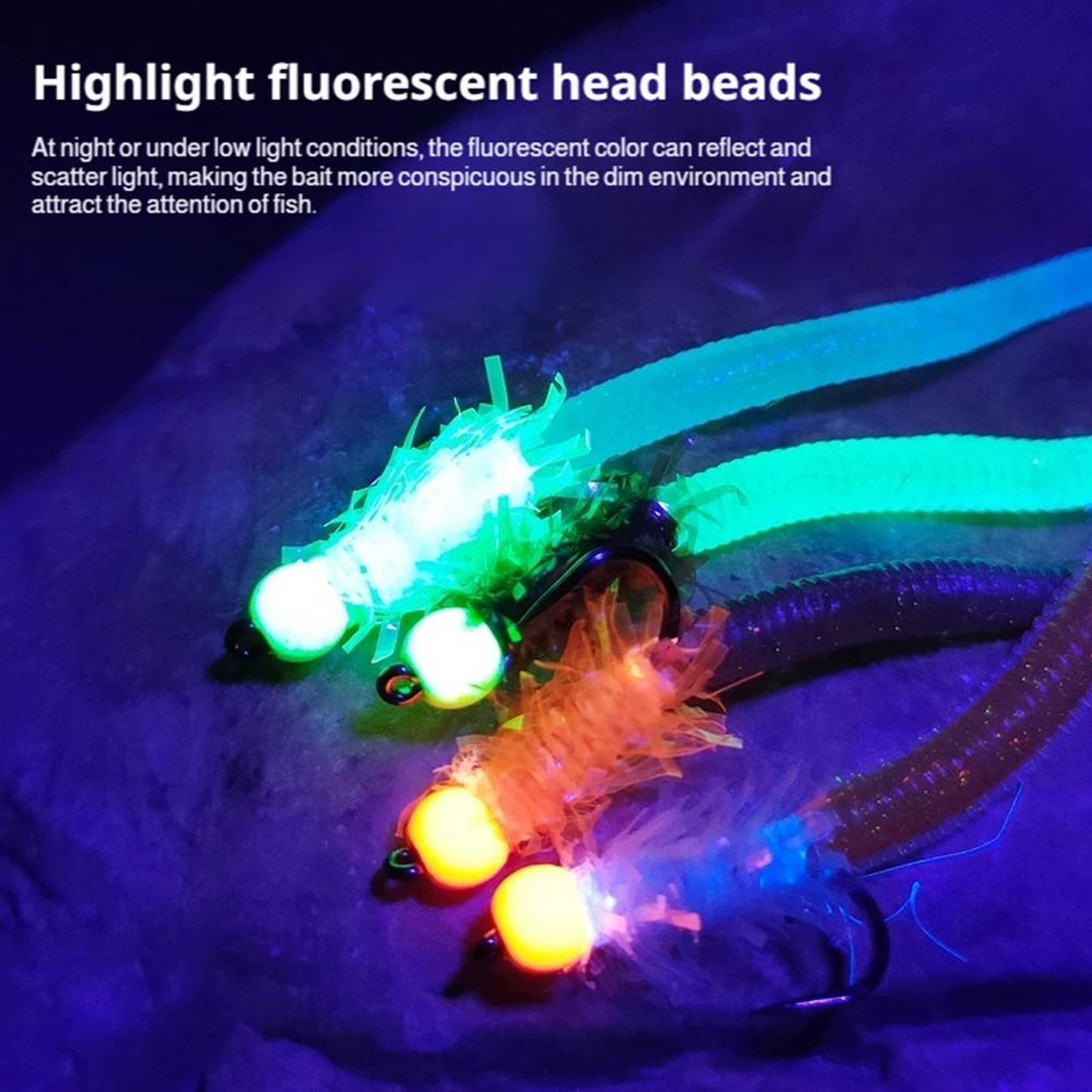 Luminous Soft Worm Fishing Lures  Glowing Simulated Earthworms For Rainbow Trout Catfish And Fly Fi 3