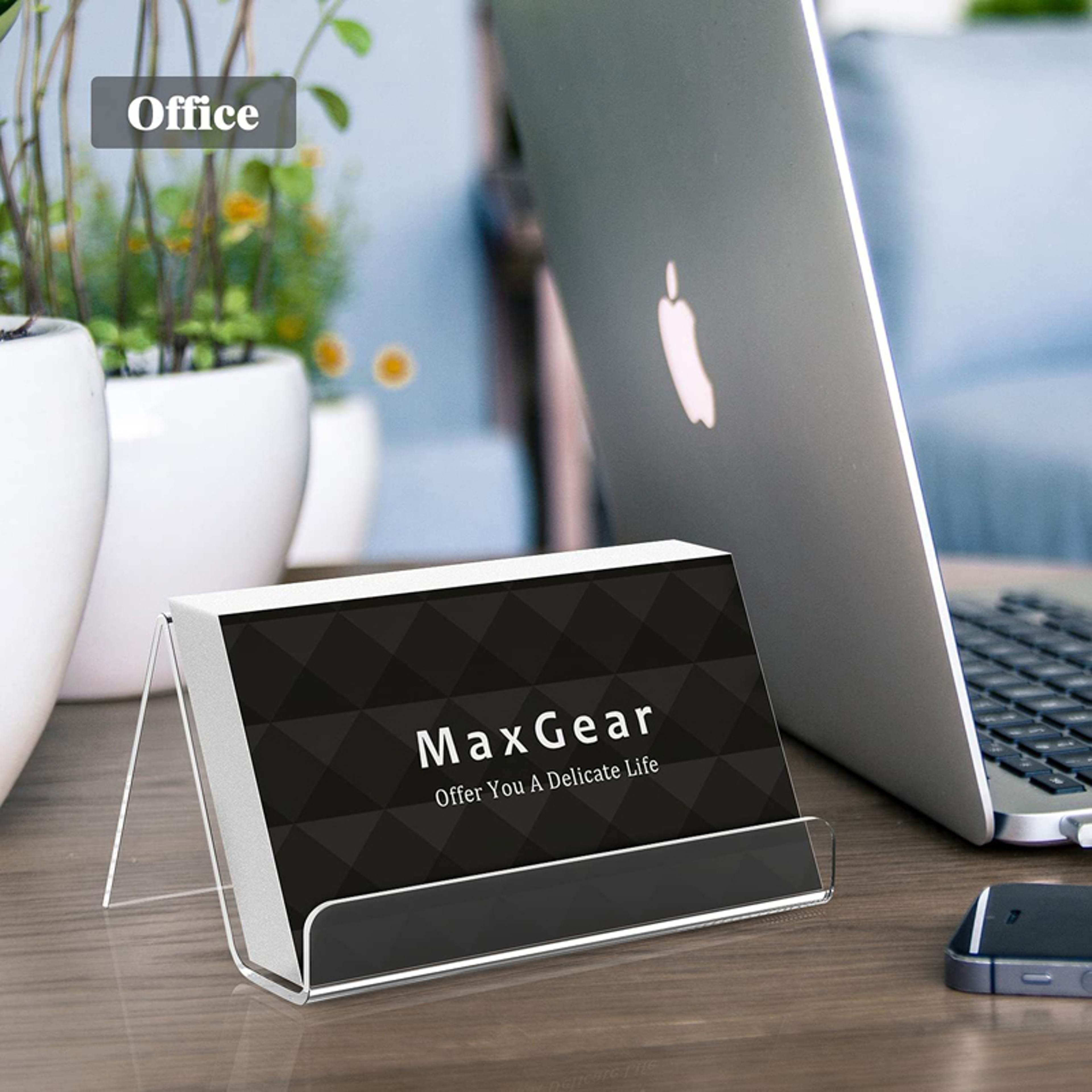 Acrylic Business Card Holder Desk Organizer  Office Display Stand 0