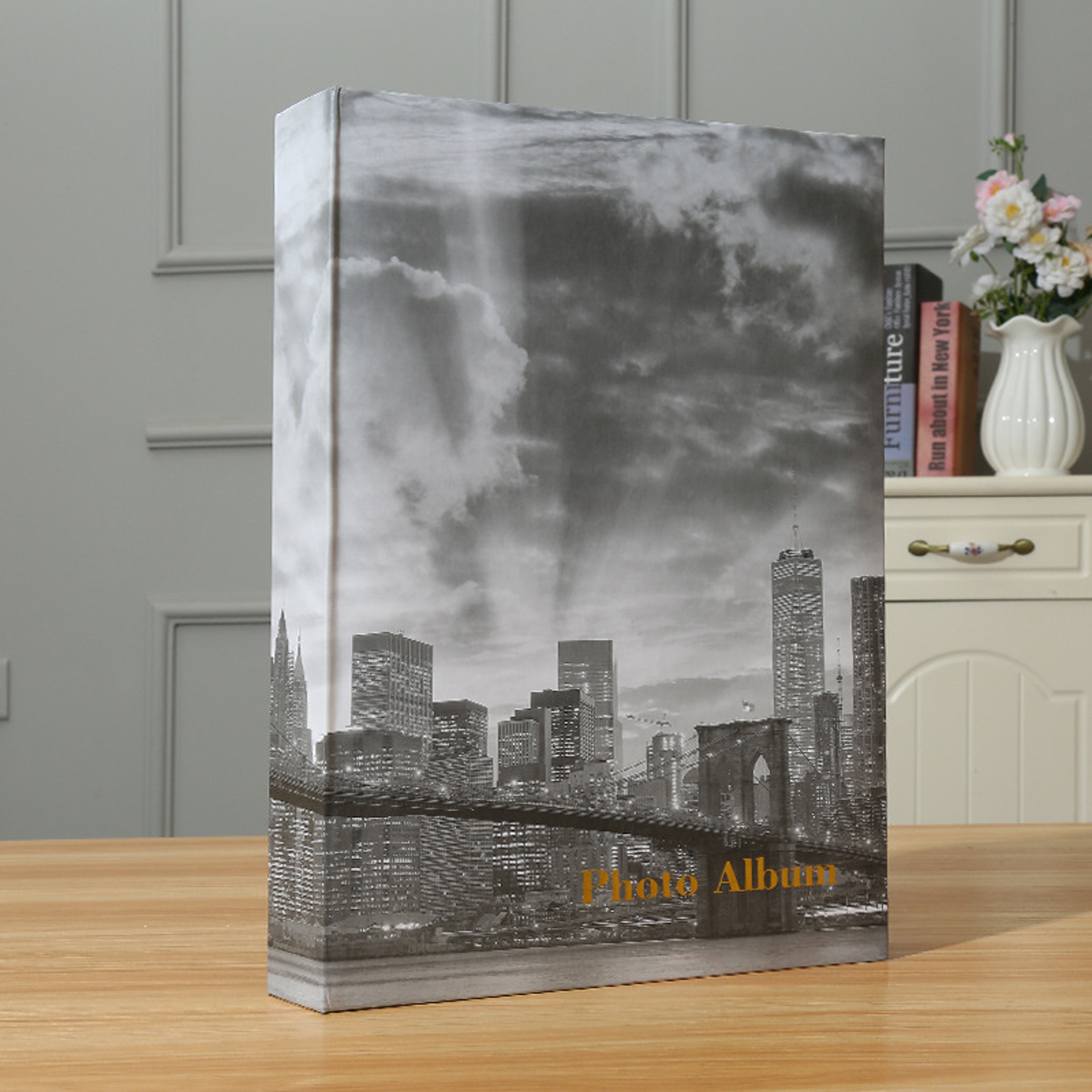 Vintage City Print Photo Album  Wedding Memory Book Scrapbook Case For Photos 1