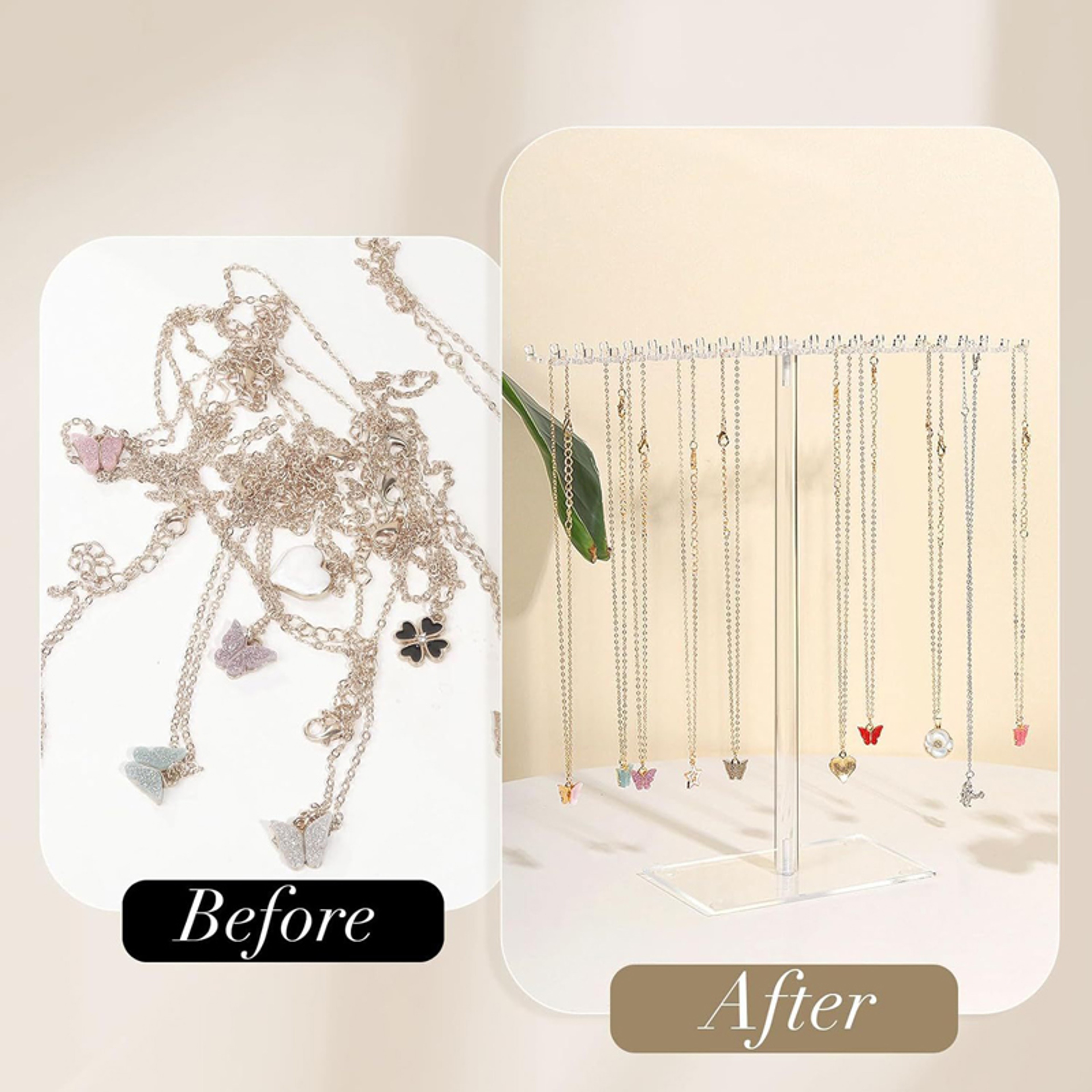 Acrylic Jewelry Organizer Stand  Necklace Earring  Bracelet Display Rack For Countertop Storage 1