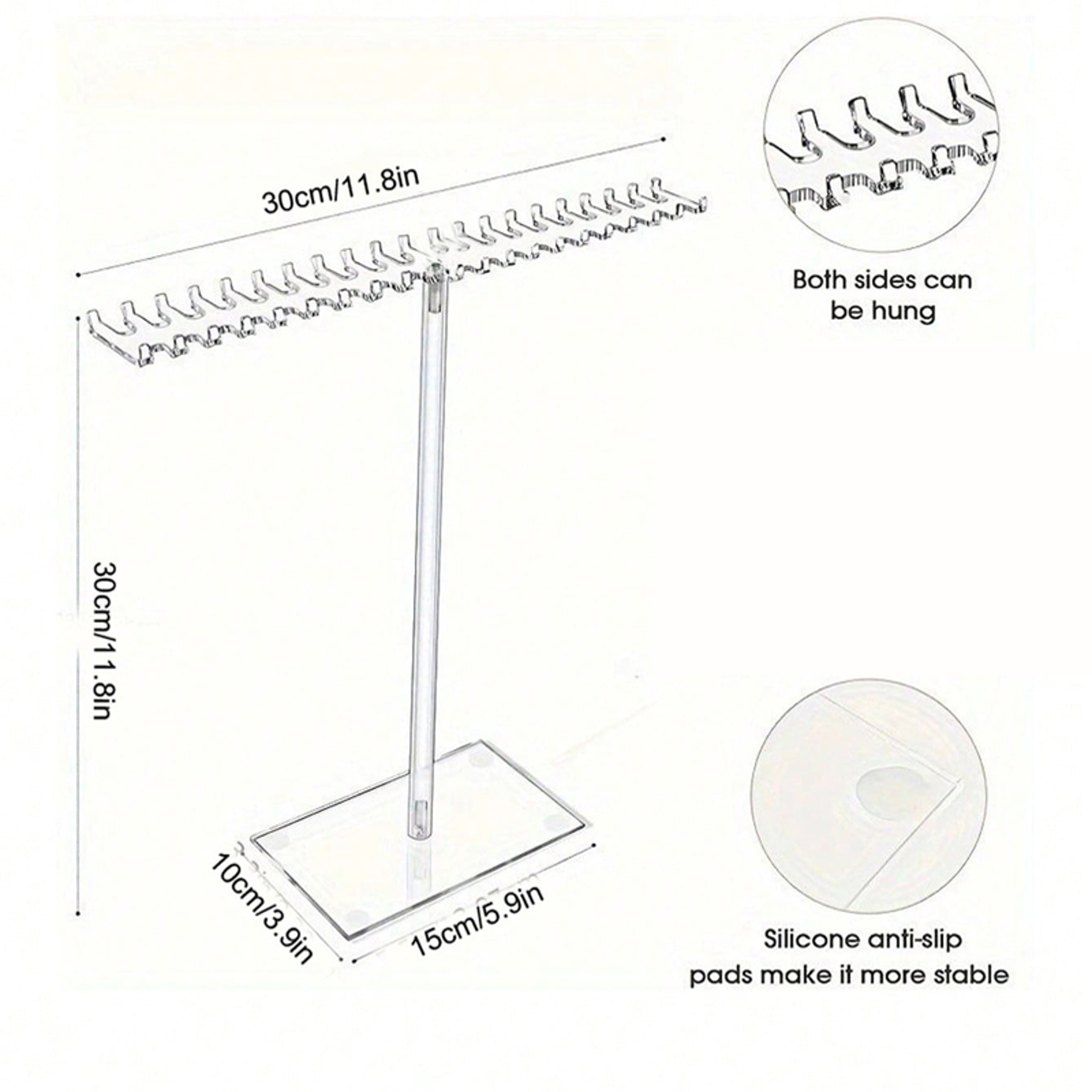 Acrylic Jewelry Organizer Stand  Necklace Earring  Bracelet Display Rack For Countertop Storage 4