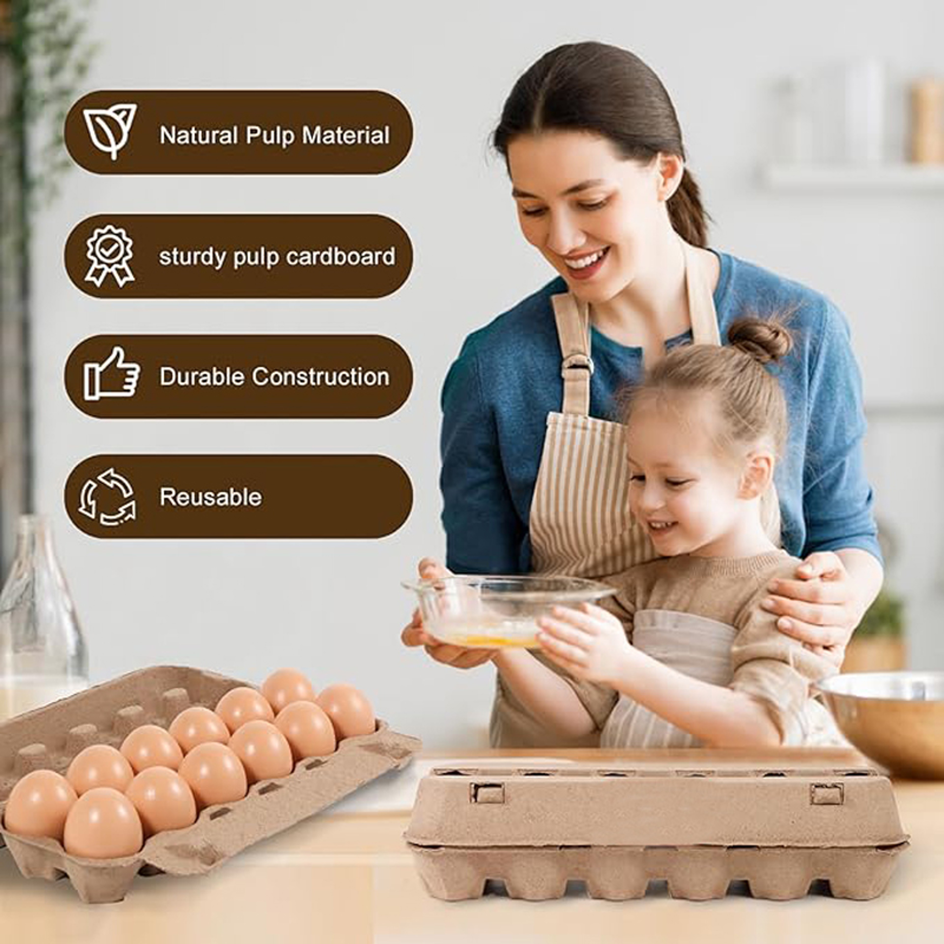 Reusable Cardboard Egg Cartons For Safe Fresh Storage  Bulk Pack EcoFriendly And Durable 2