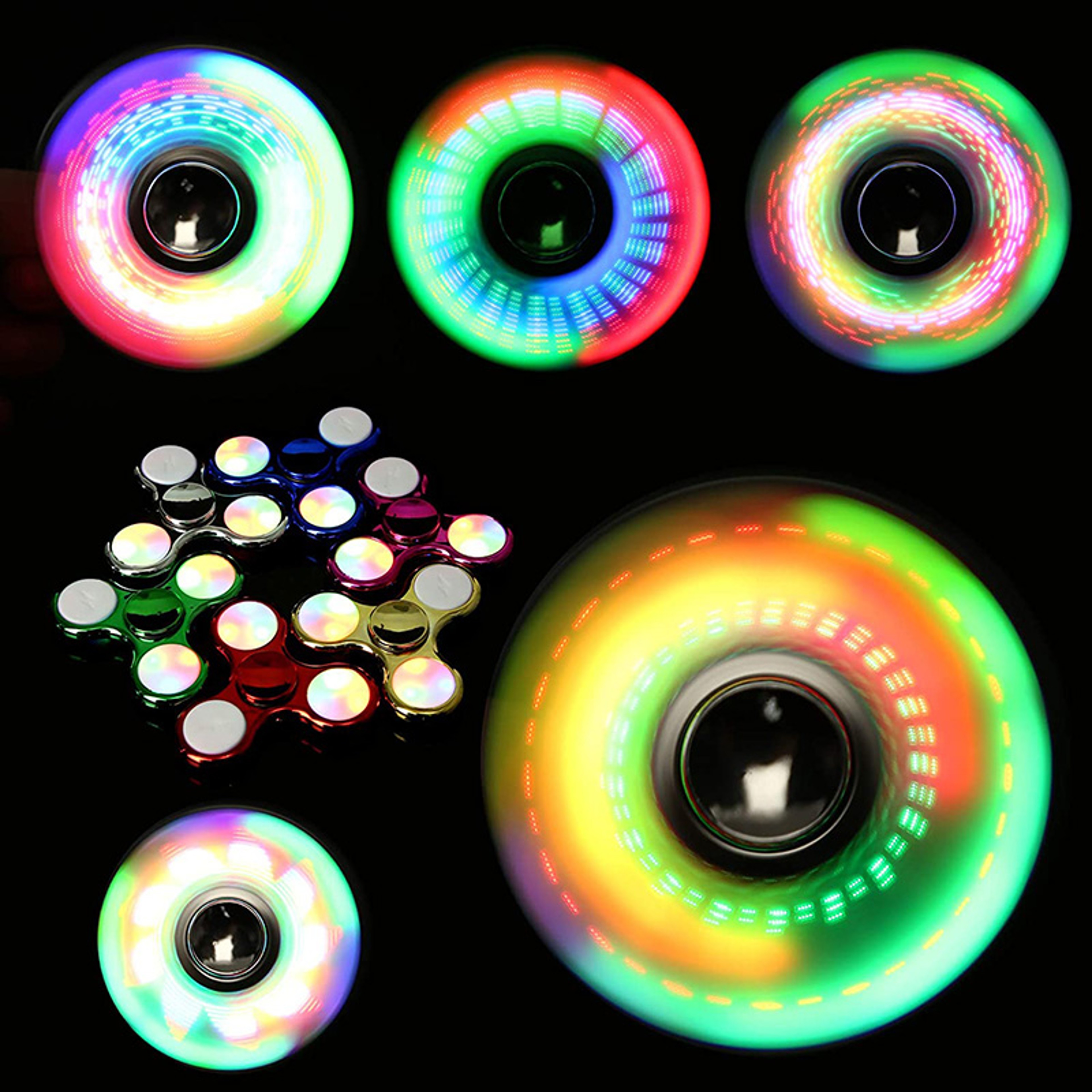 Creative LED Light Fidget Spinner  Glow In The Dark Stress Relief Toy For Adults  Kids 2