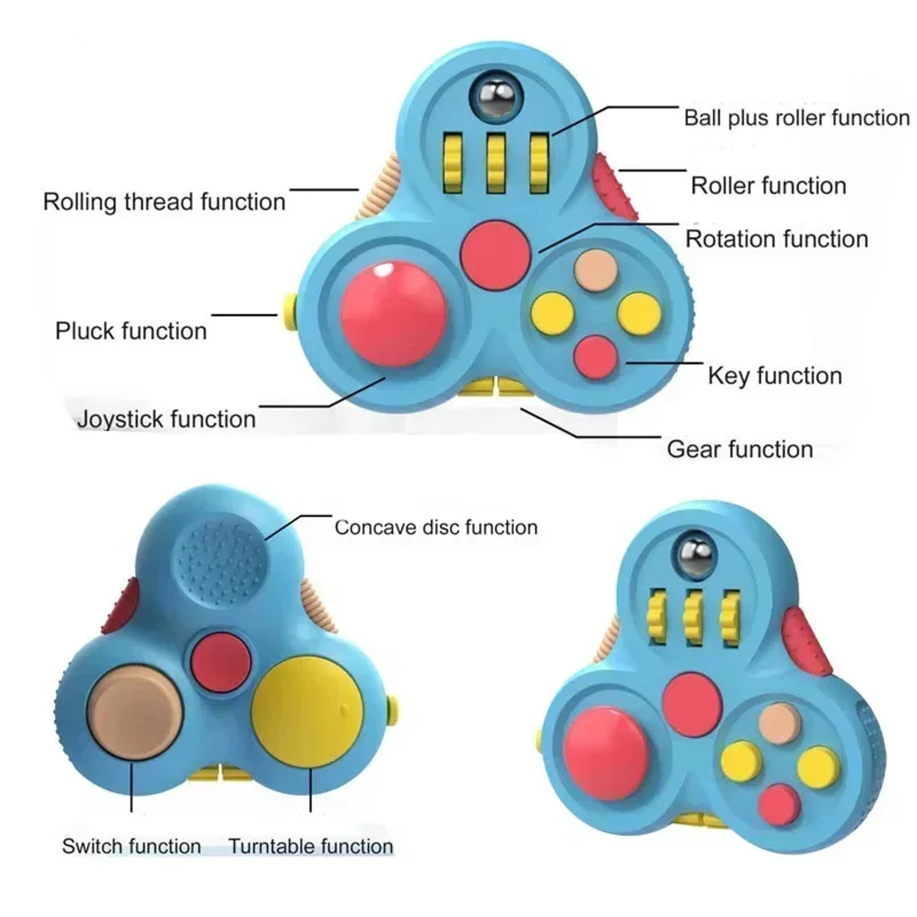 Rotating Magic Bean Adult Antistress Fidget Toy Autism ADHD Stress Relief Fingertip Toys For Kids F 3