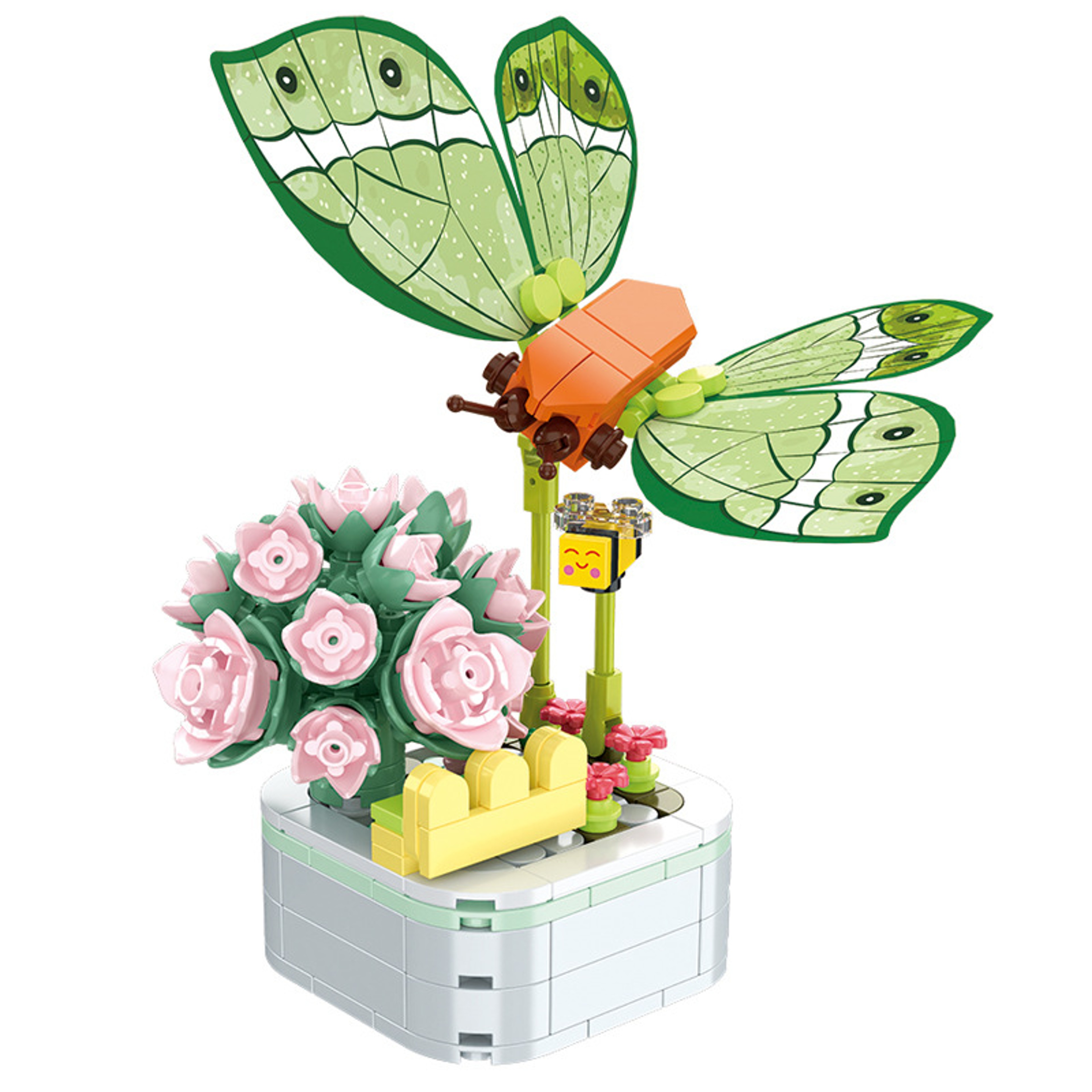 DIY Mini Butterfly Insect Potted Plant Bonsai Flower Block Decoration  Building Block Figure Toy Fo 2