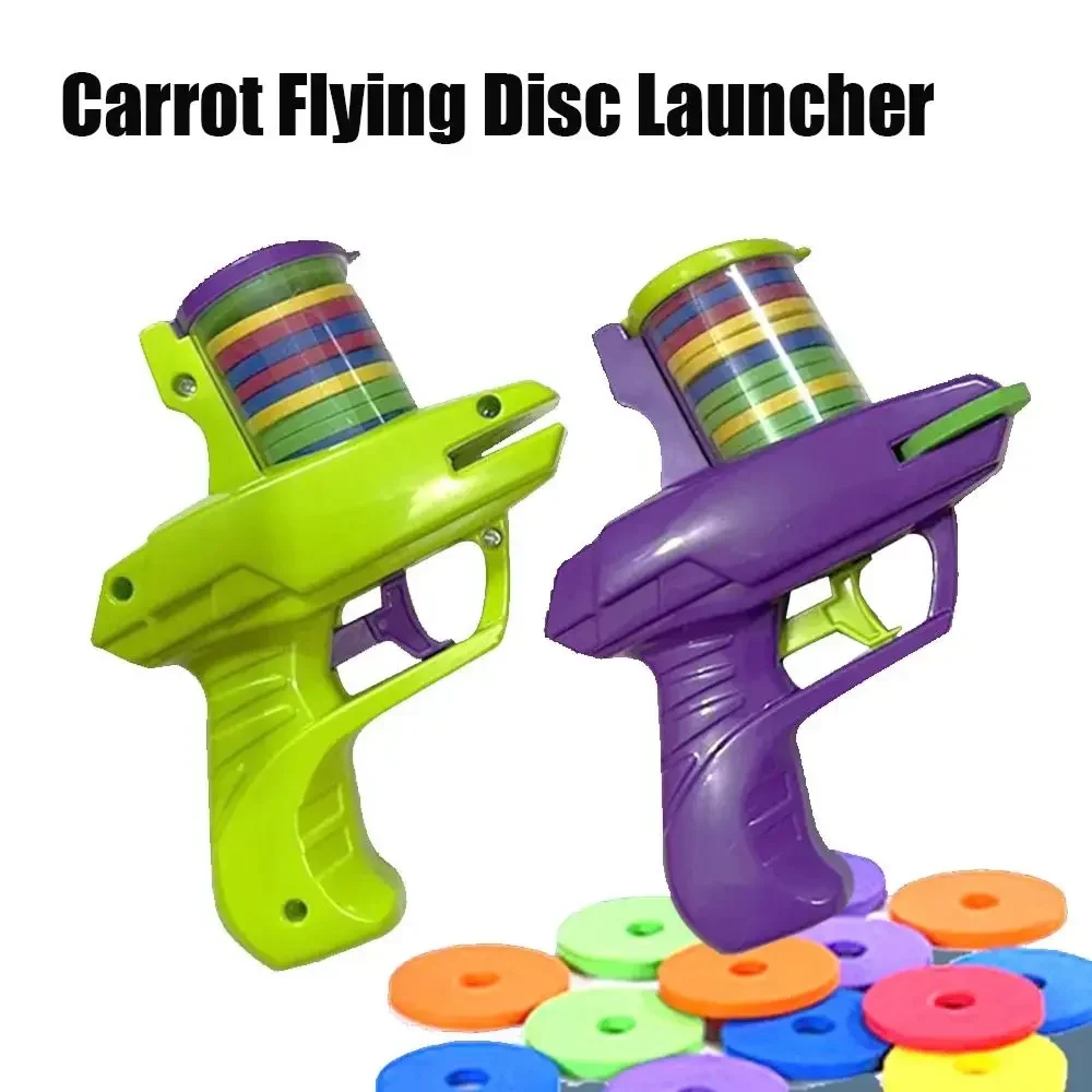 Mini Carrot Flying Disc Launcher Toy Gun  EVA Battle Outdoor Soft Bullet Gun For Kids 1