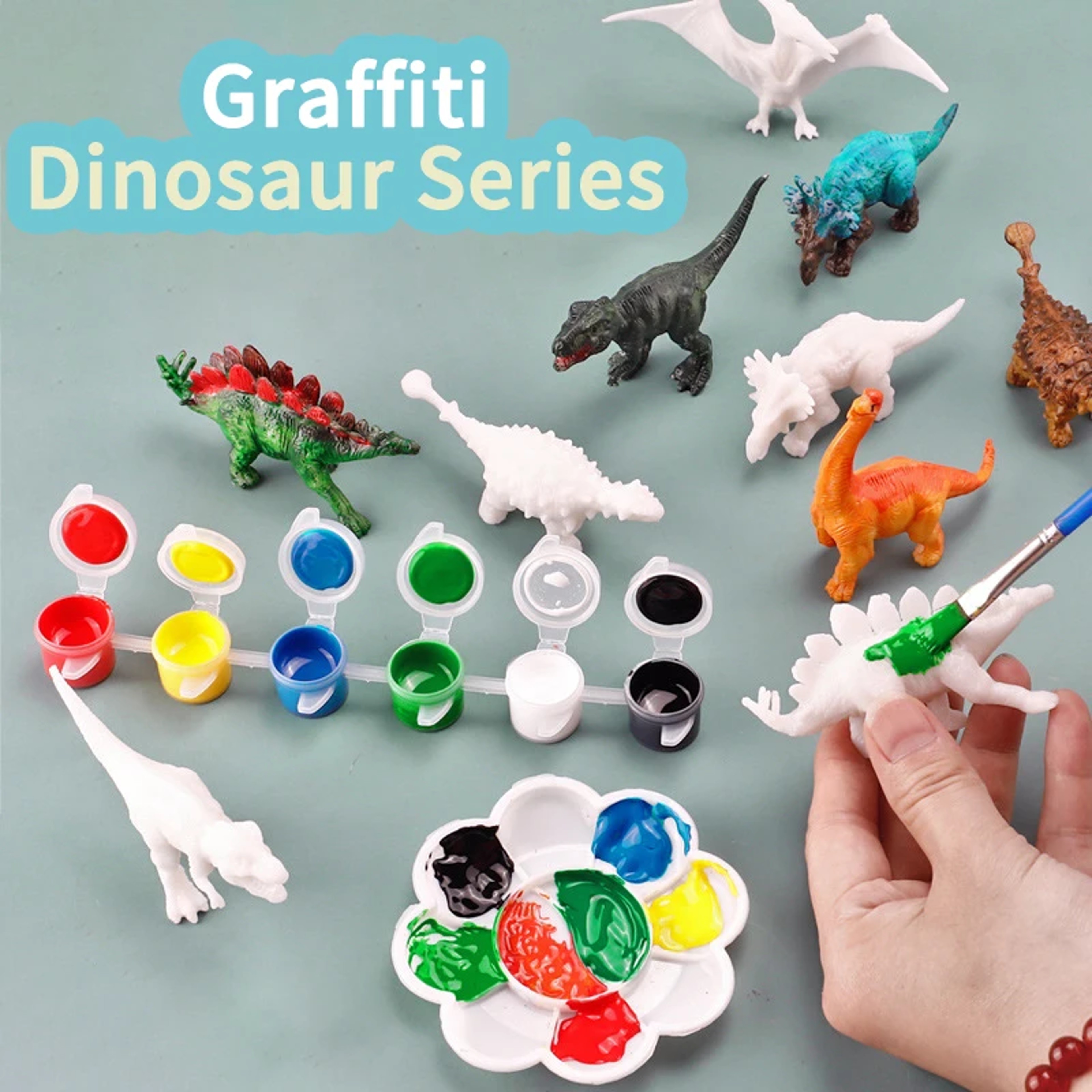 DIY Dinosaur Painting Kit  Colorful Graffiti Educational Model For Children 2