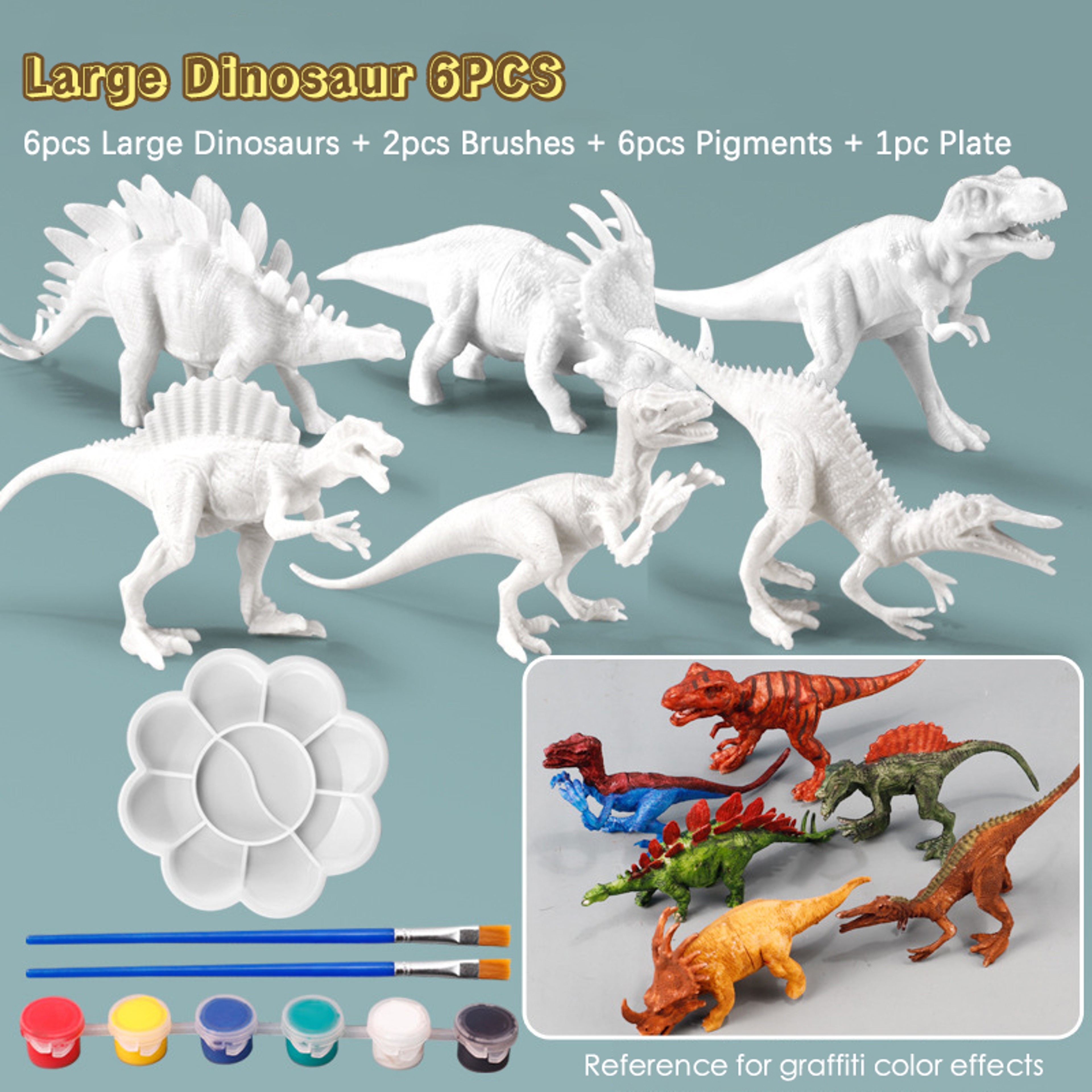 DIY Dinosaur Painting Kit  Colorful Graffiti Educational Model For Children 6