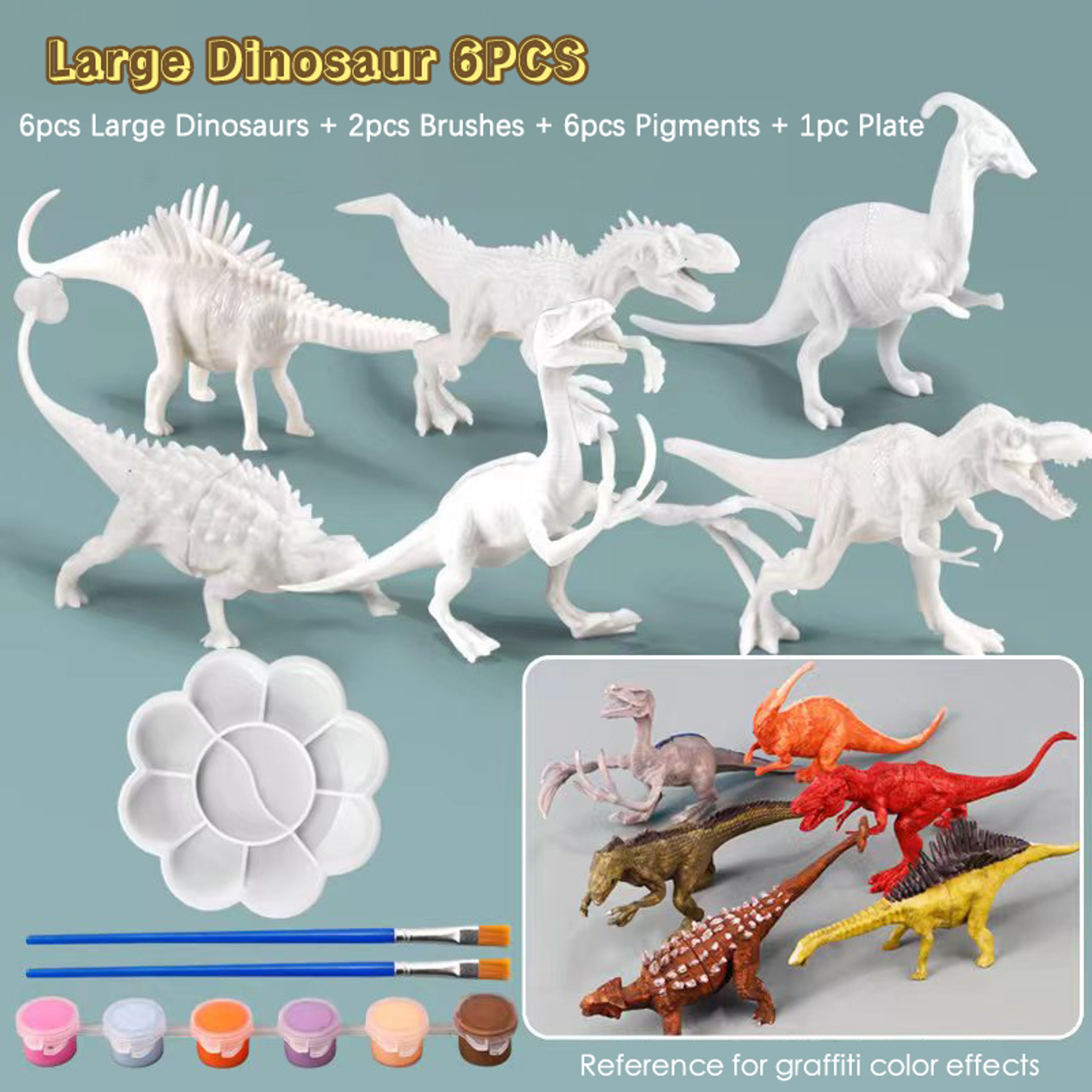 DIY Dinosaur Painting Kit  Colorful Graffiti Educational Model For Children 7