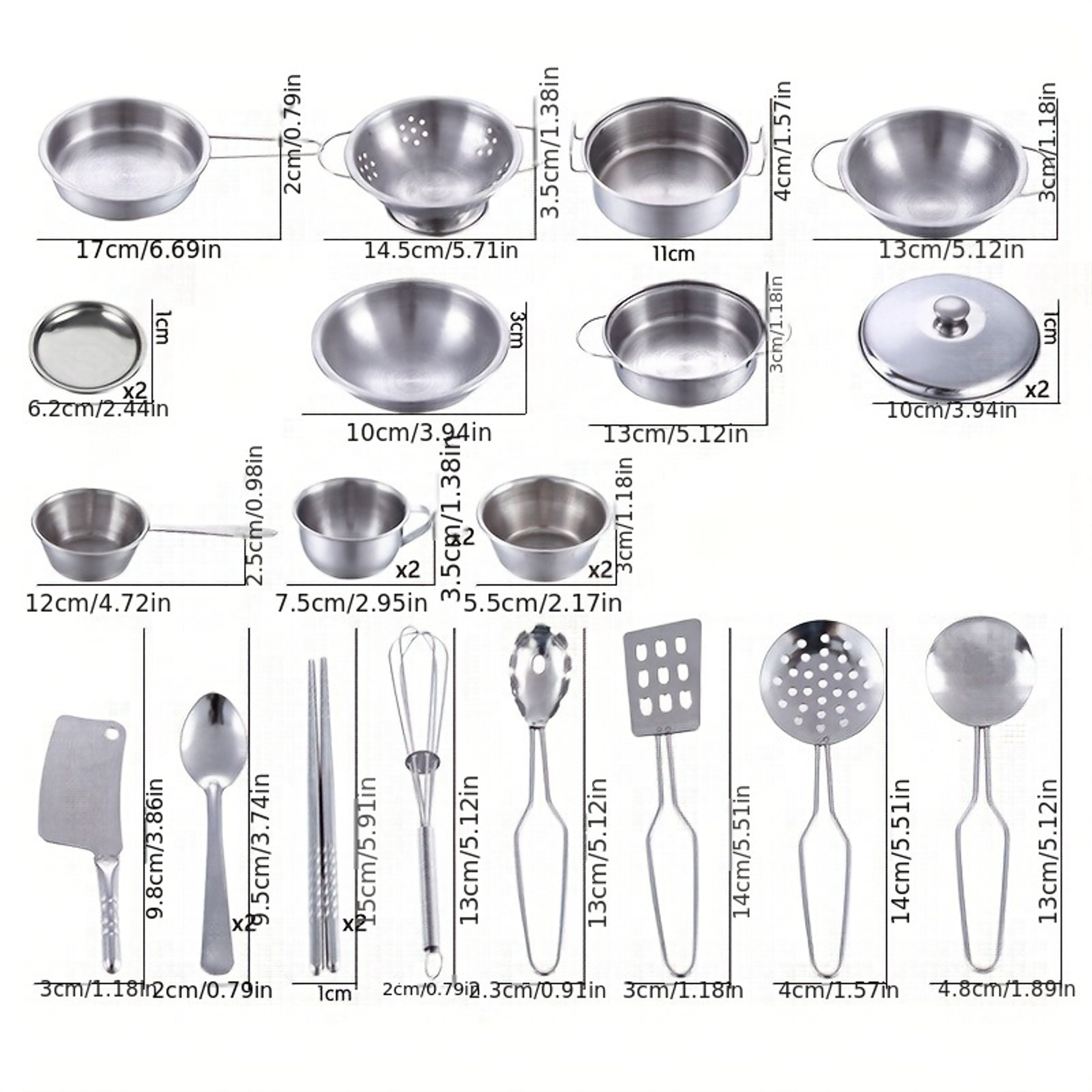Durable Stainless Steel Kitchen Set For Kids  Pretend Play Cooking Toy Educational Role Playset For 3