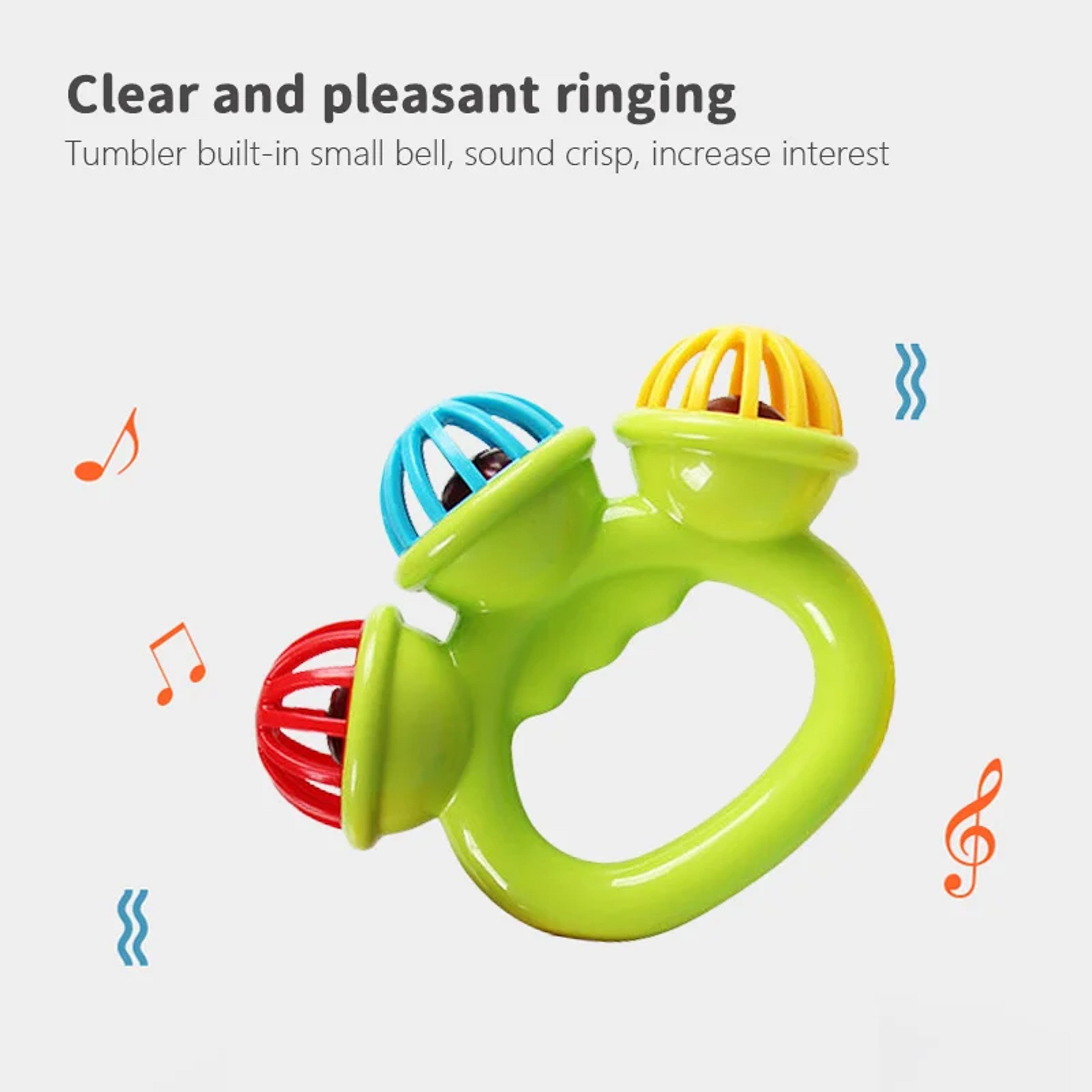 Newborn Hand Rattle Ball Baby Toy  Safe Sensory Grasping Bell For Infants 2