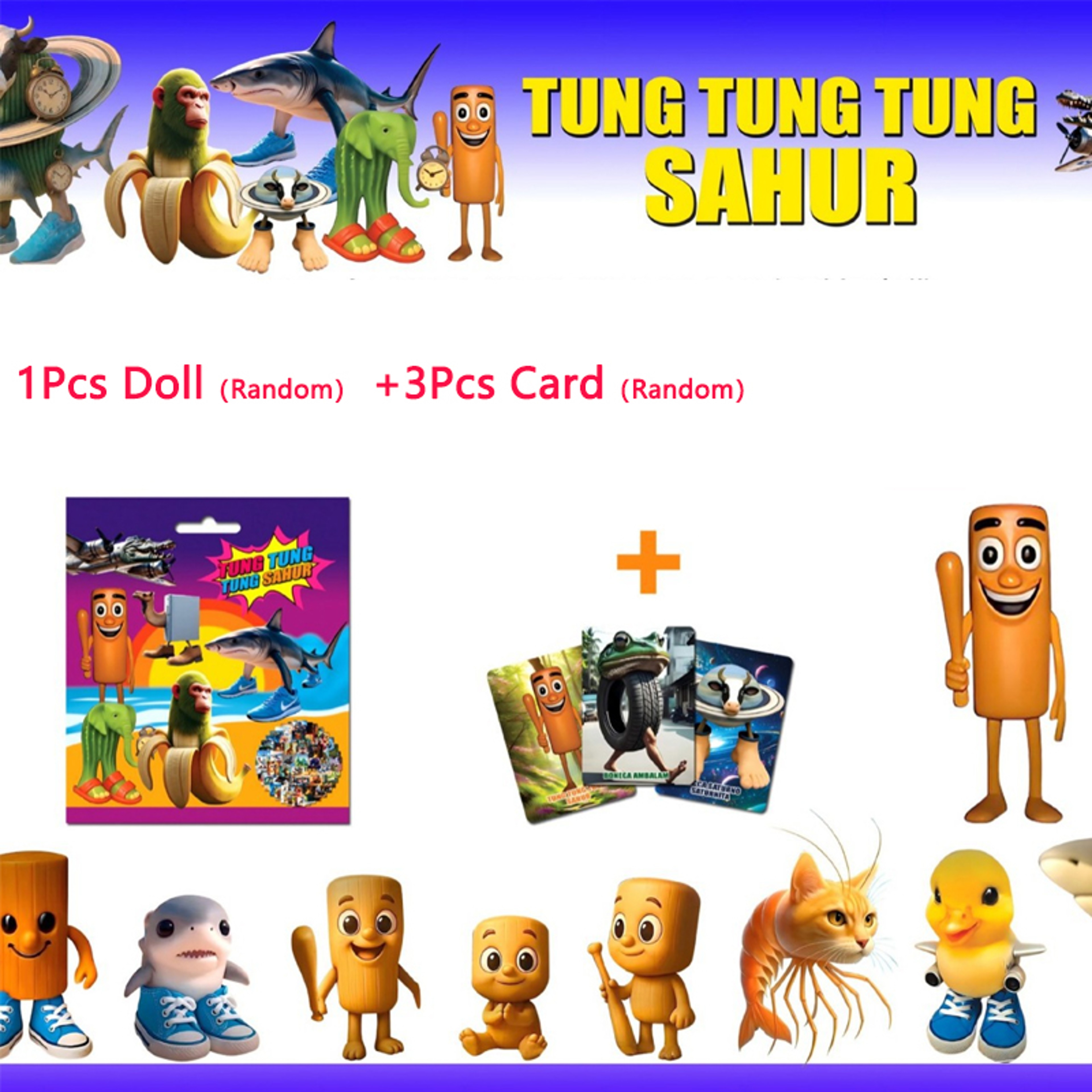 Italian Brainrot Blind Bag Toys Mystery Box  Fun Sahur Doll  Card Sets For Kids 3