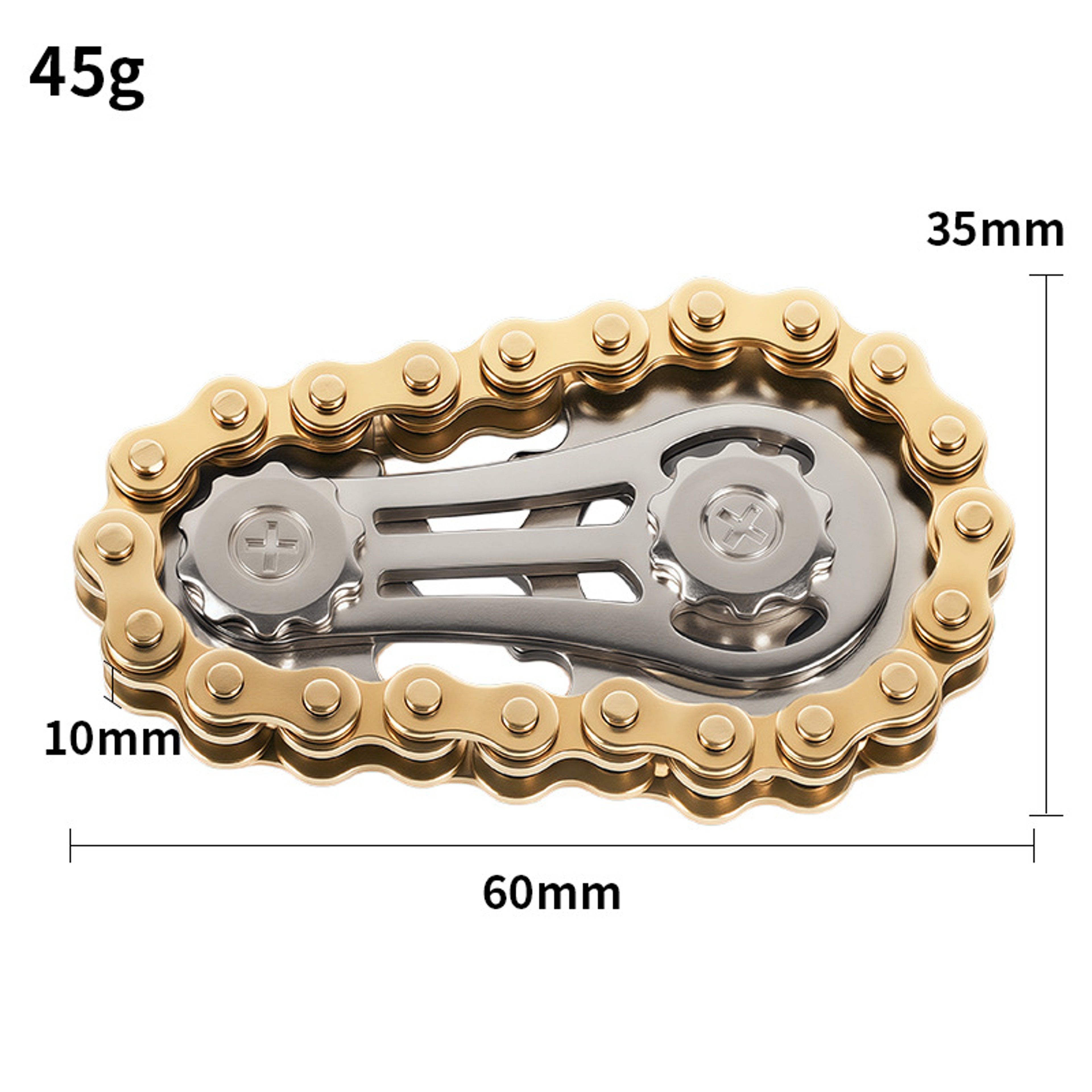 Metal Fingertip Gyro Sprocket Fidget Spinner  Stress Relief Toy For Anxiety And ADHD Portable Chain 5