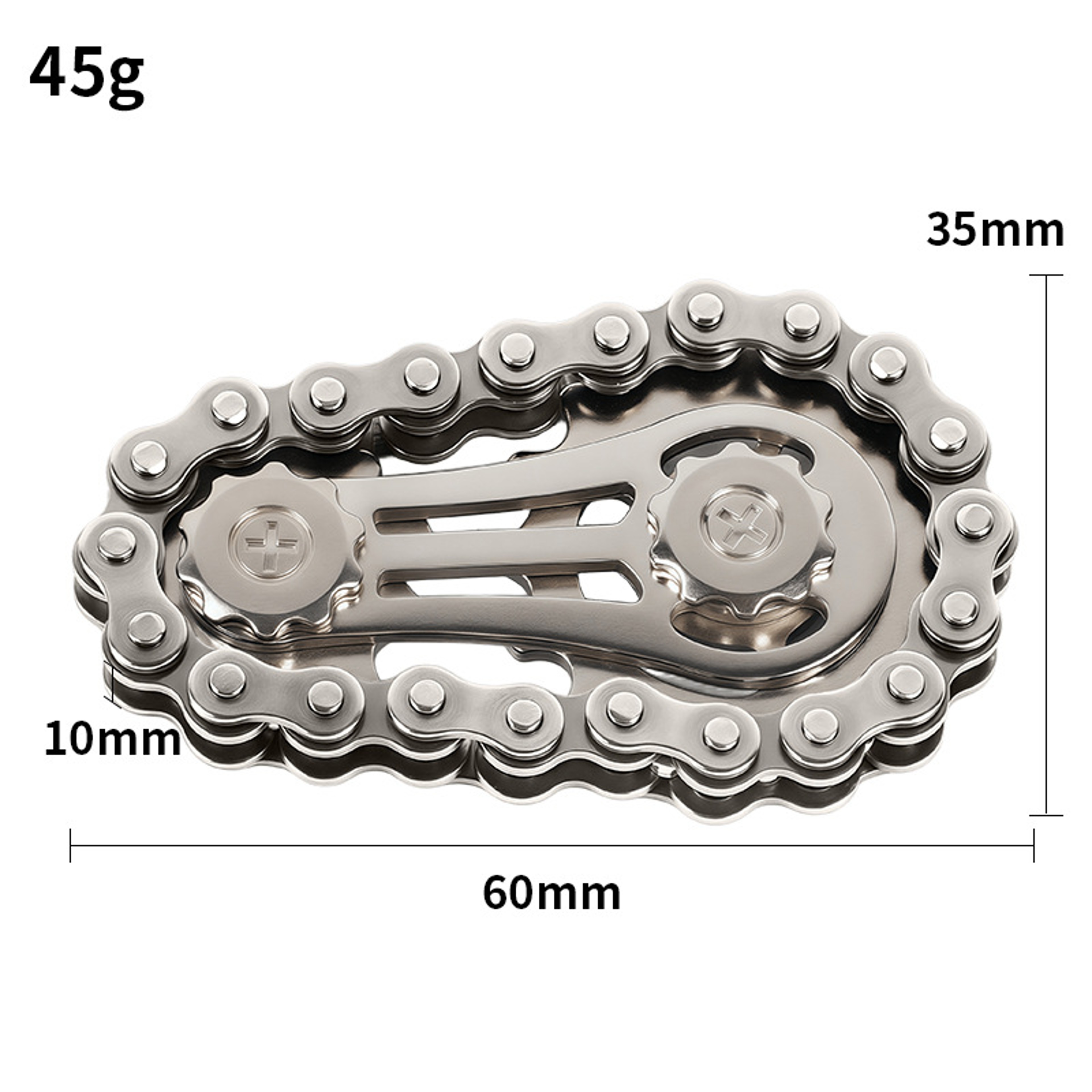 Metal Fingertip Gyro Sprocket Fidget Spinner  Stress Relief Toy For Anxiety And ADHD Portable Chain 6
