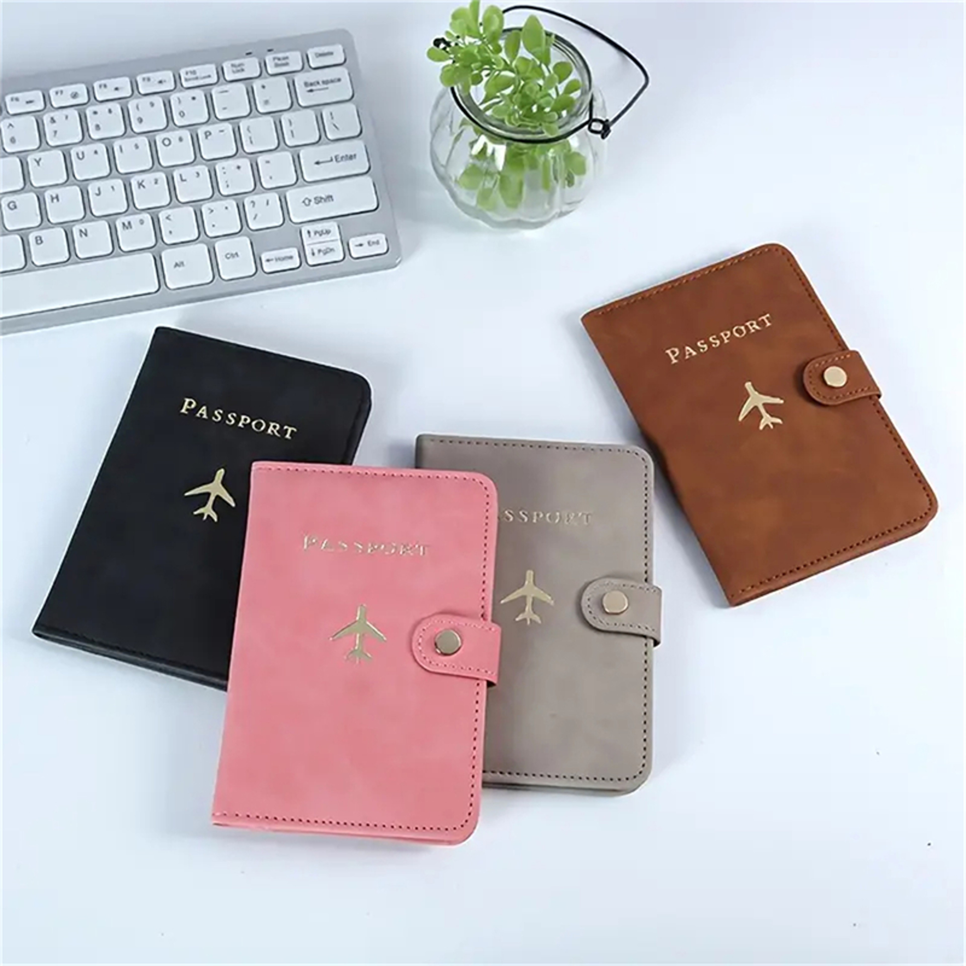 Travel Passport Cover For Men And Women  PU Leather Wallet With Card Slots 0