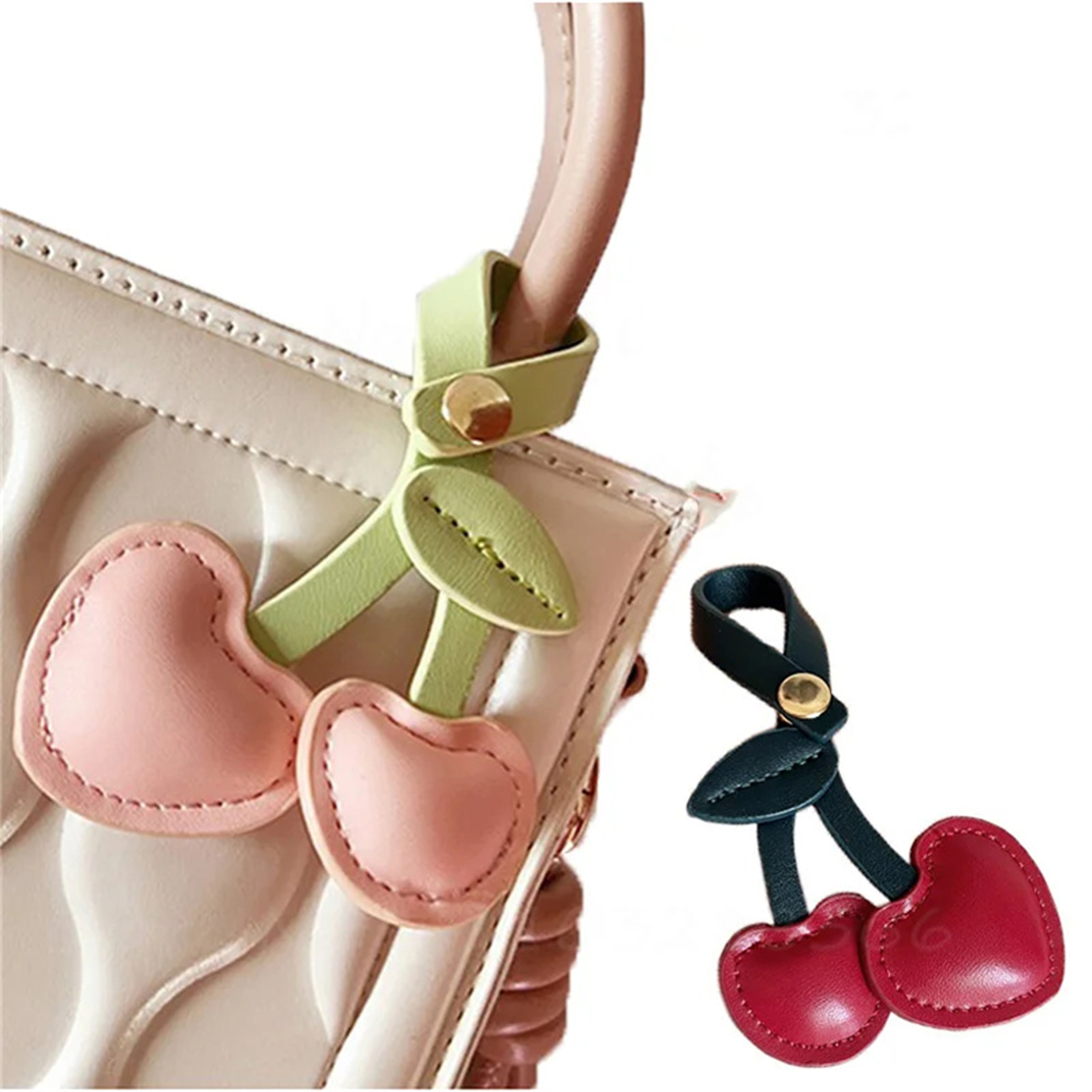 Cherry Keychain Pendant  DIY Craft Accessories For Bag Decoration Heart Key Chain  Cute  Customizab 1