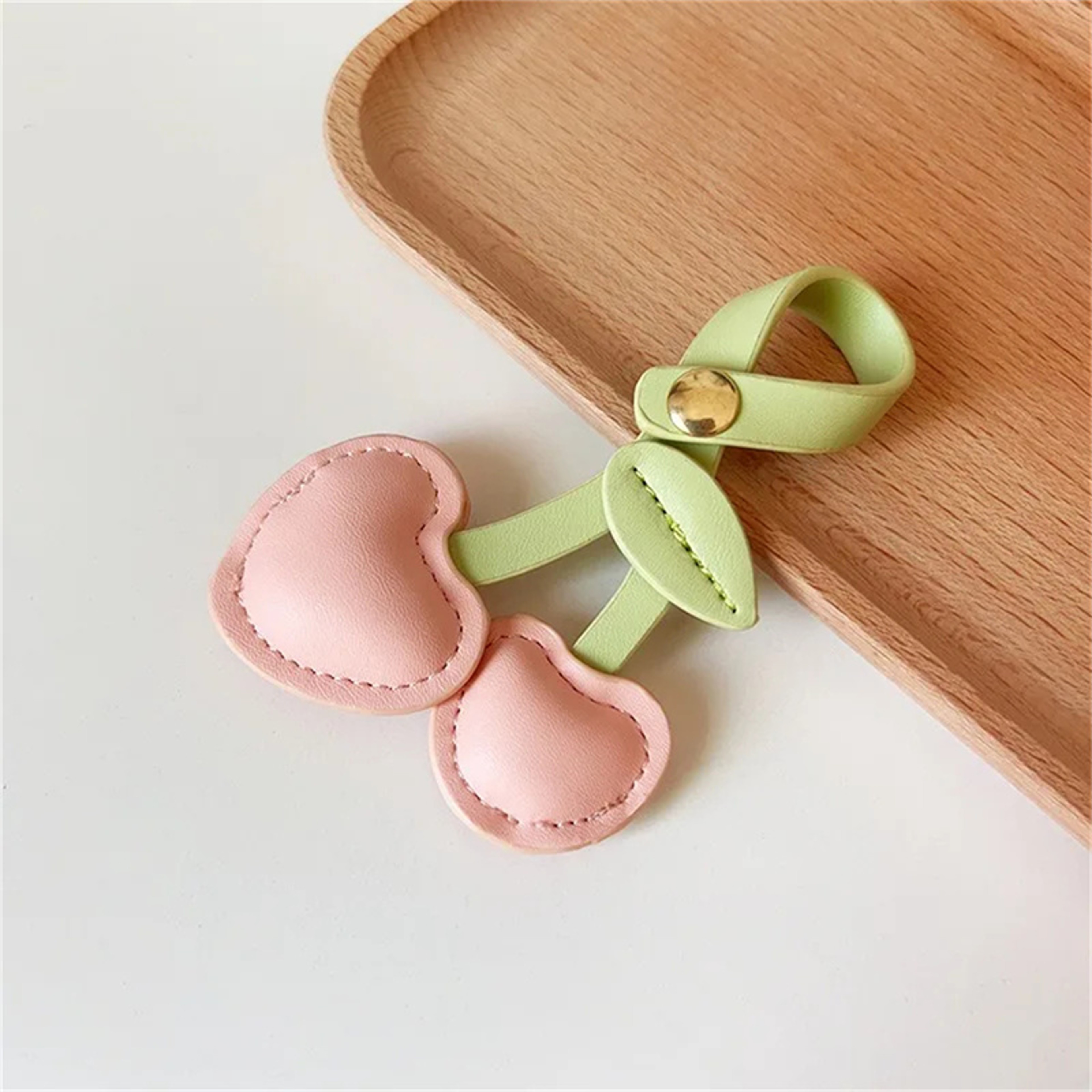 Cherry Keychain Pendant  DIY Craft Accessories For Bag Decoration Heart Key Chain  Cute  Customizab 2