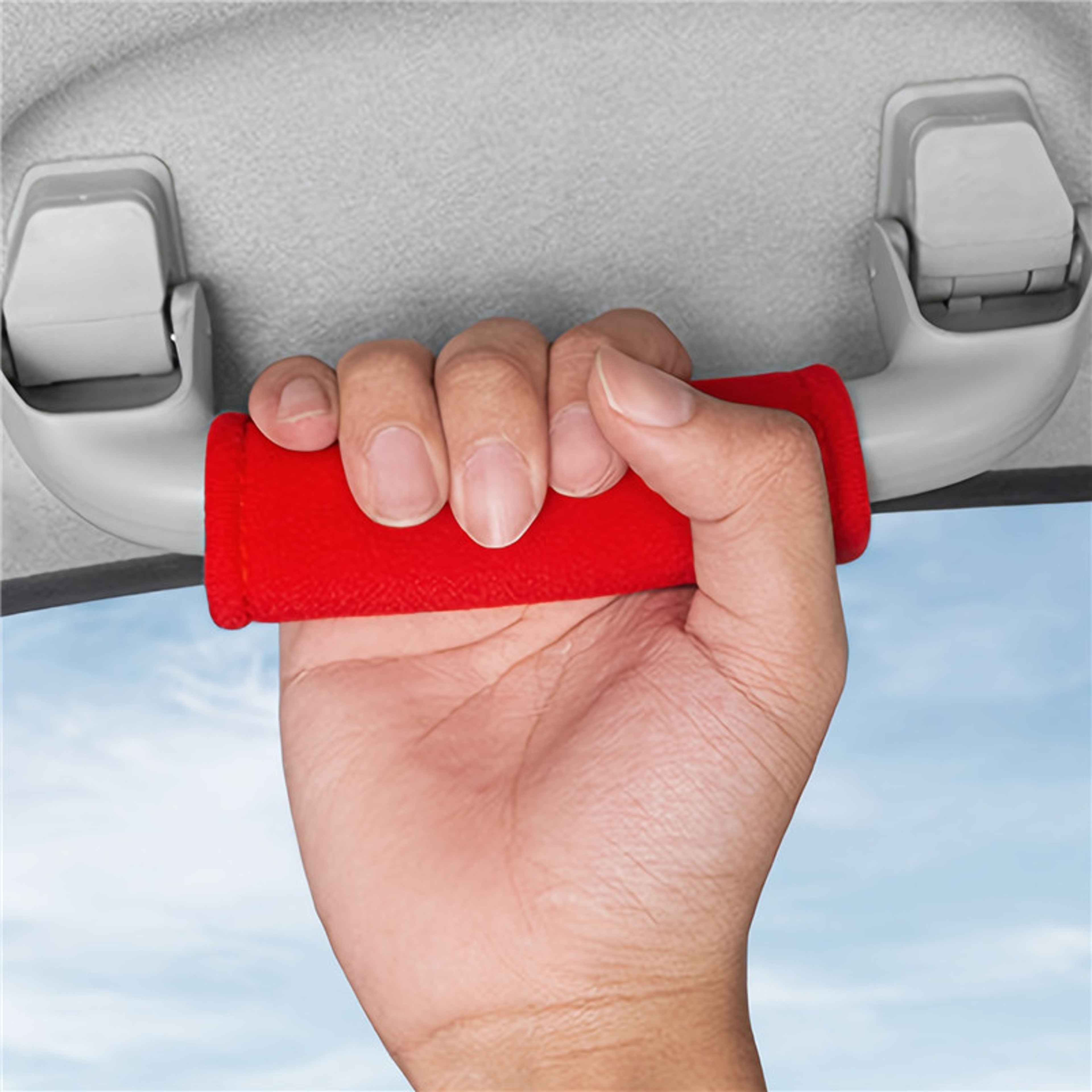 Car Roof Armrest Suede Cover  Premium Auto Interior Pull Handle Gloves Protection 2