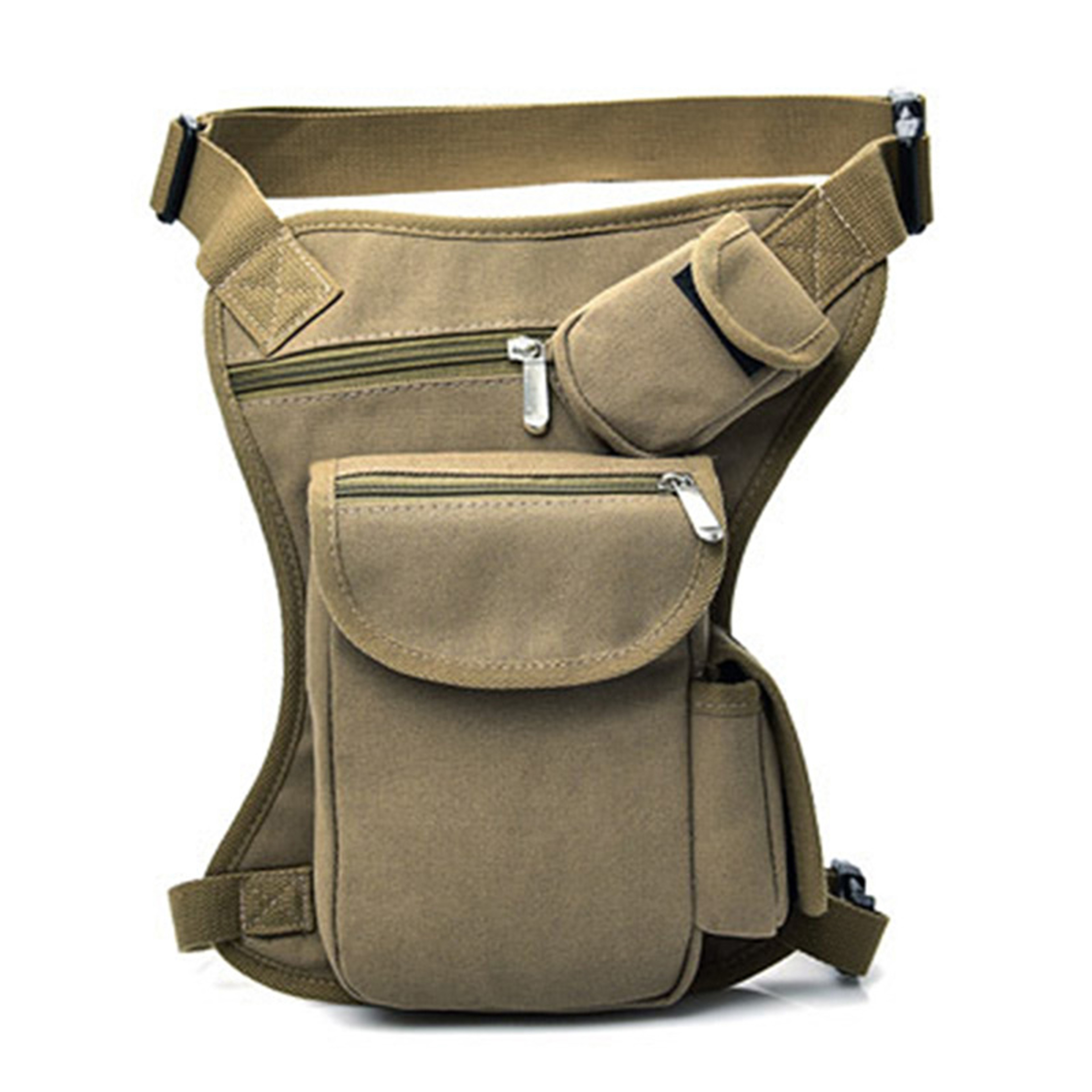 HighQuality Canvas Mens Drop Waist Fanny Pack  Durable Belt Bag For Bicycle  Motorcycle Use Work An 6