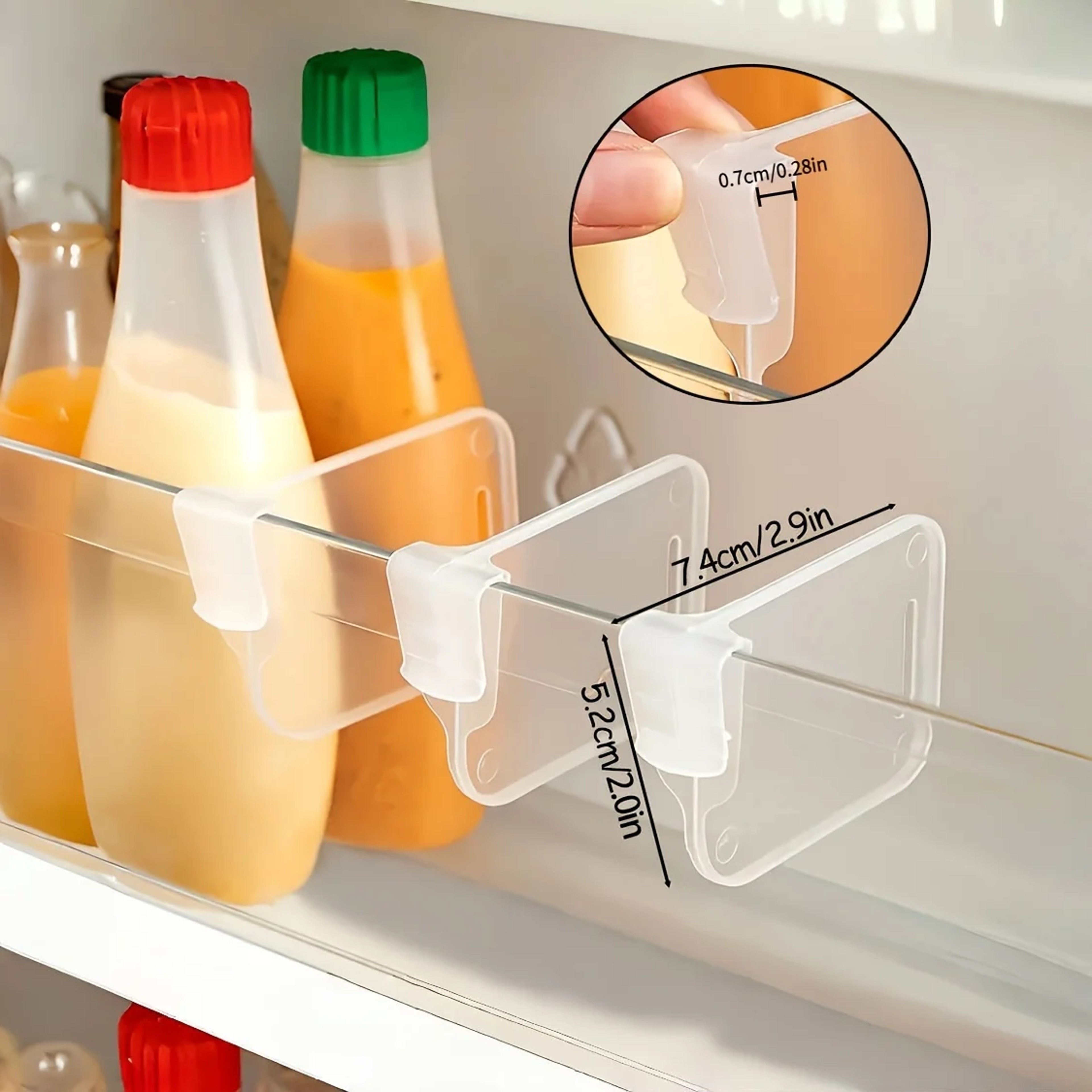 Adjustable Clear Refrigerator Organizer Dividers  SpaceSaving Fridge Storage For Kitchen Cabinets 5