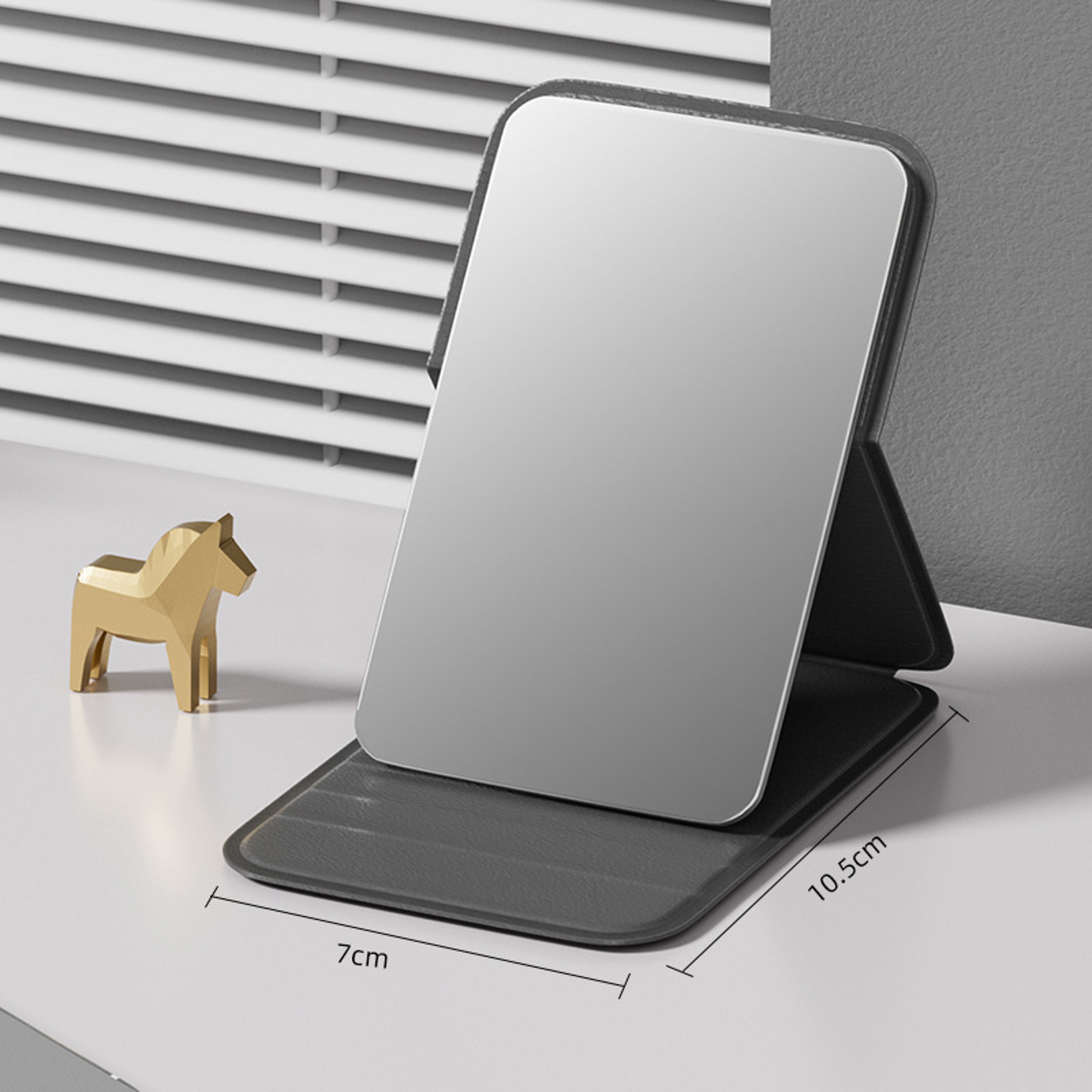 Portable Folding Mini Makeup Mirror  Adjustable Handheld Mirror For Dorm  Office Use 3