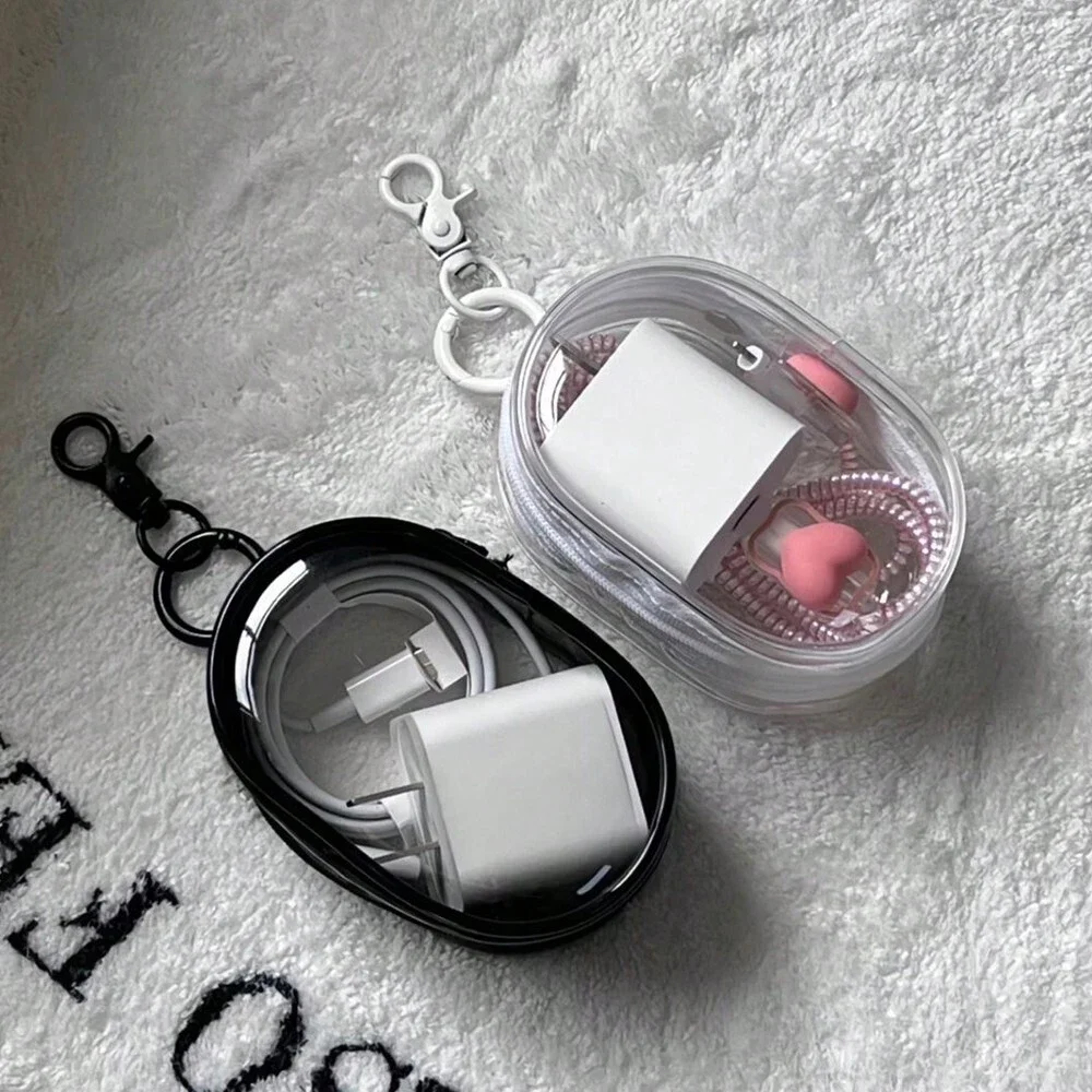 Portable Transparent Storage Bag With Zipper  Multipurpose Headphone  Charger Case For Travel With  0