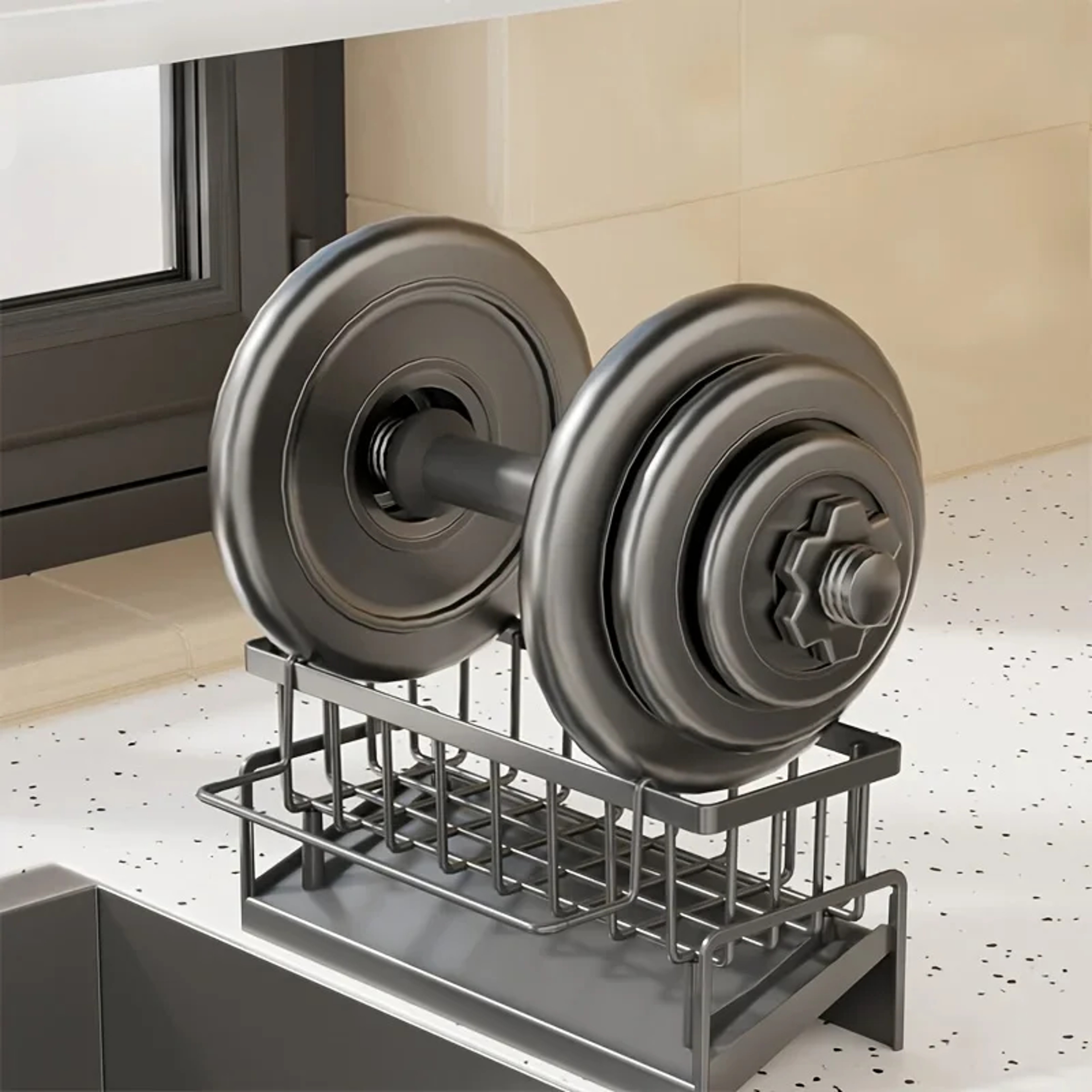 DrillFree Kitchen Sink Organizer  MultiUse Sponge Soap Holder With Draining Rack Waterproof Counter 2