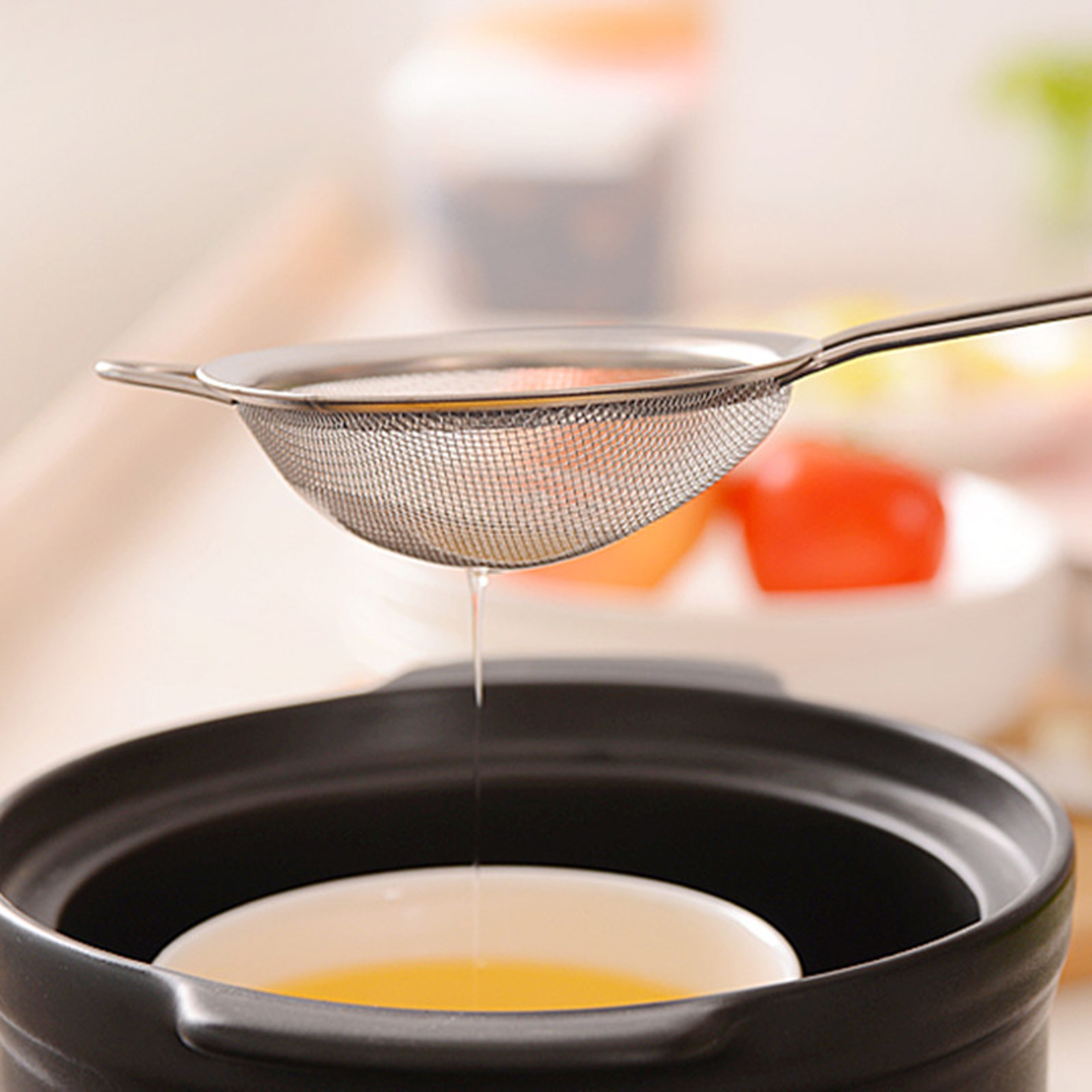 Premium Stainless Steel Fine Mesh Strainer With Hook Perfect Colander For Juice Soy Milk  More 3