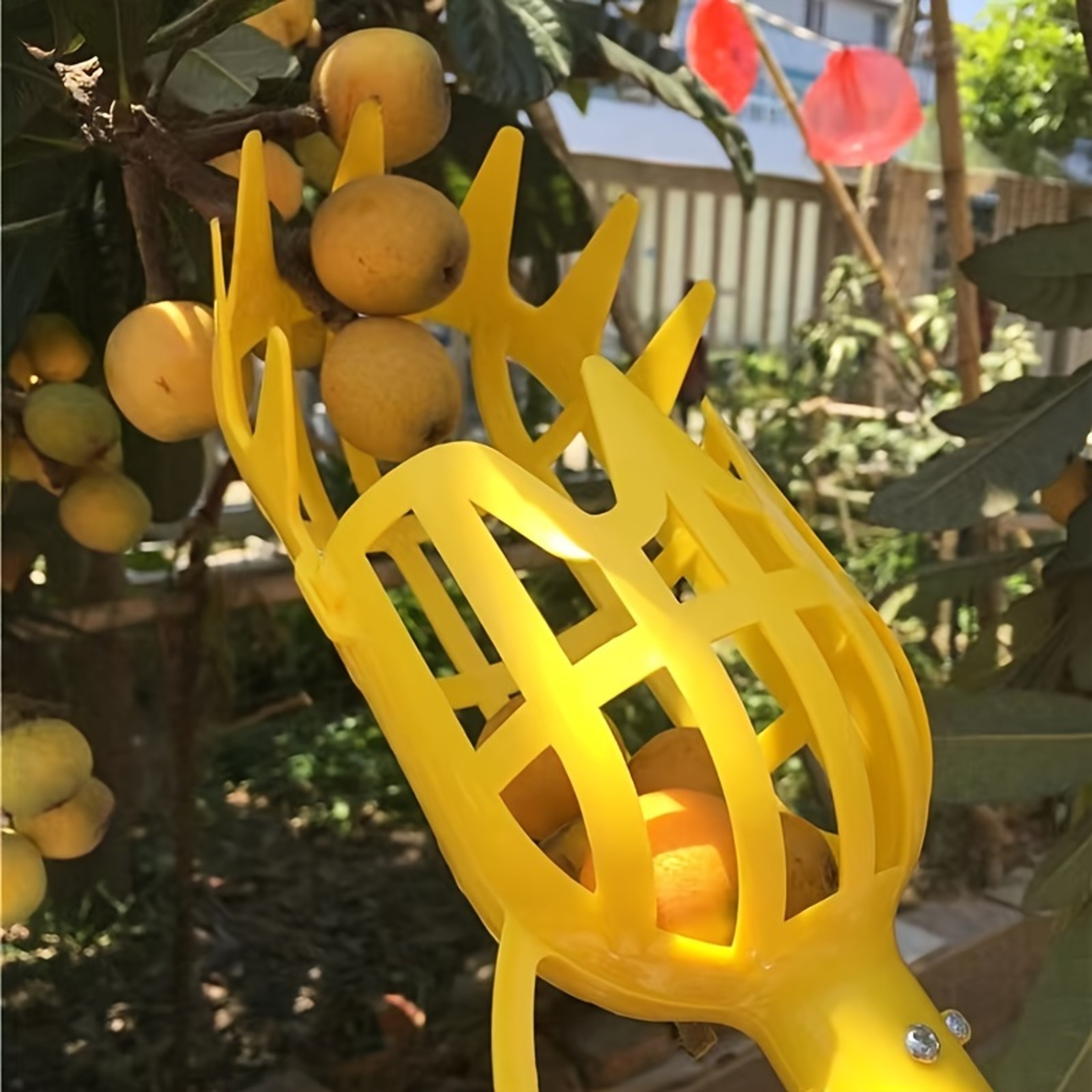 Yellow Polypropylene Fruit Picker  Lightweight Reusable Ergonomic Tool For Garden Harvesting Orchar 0