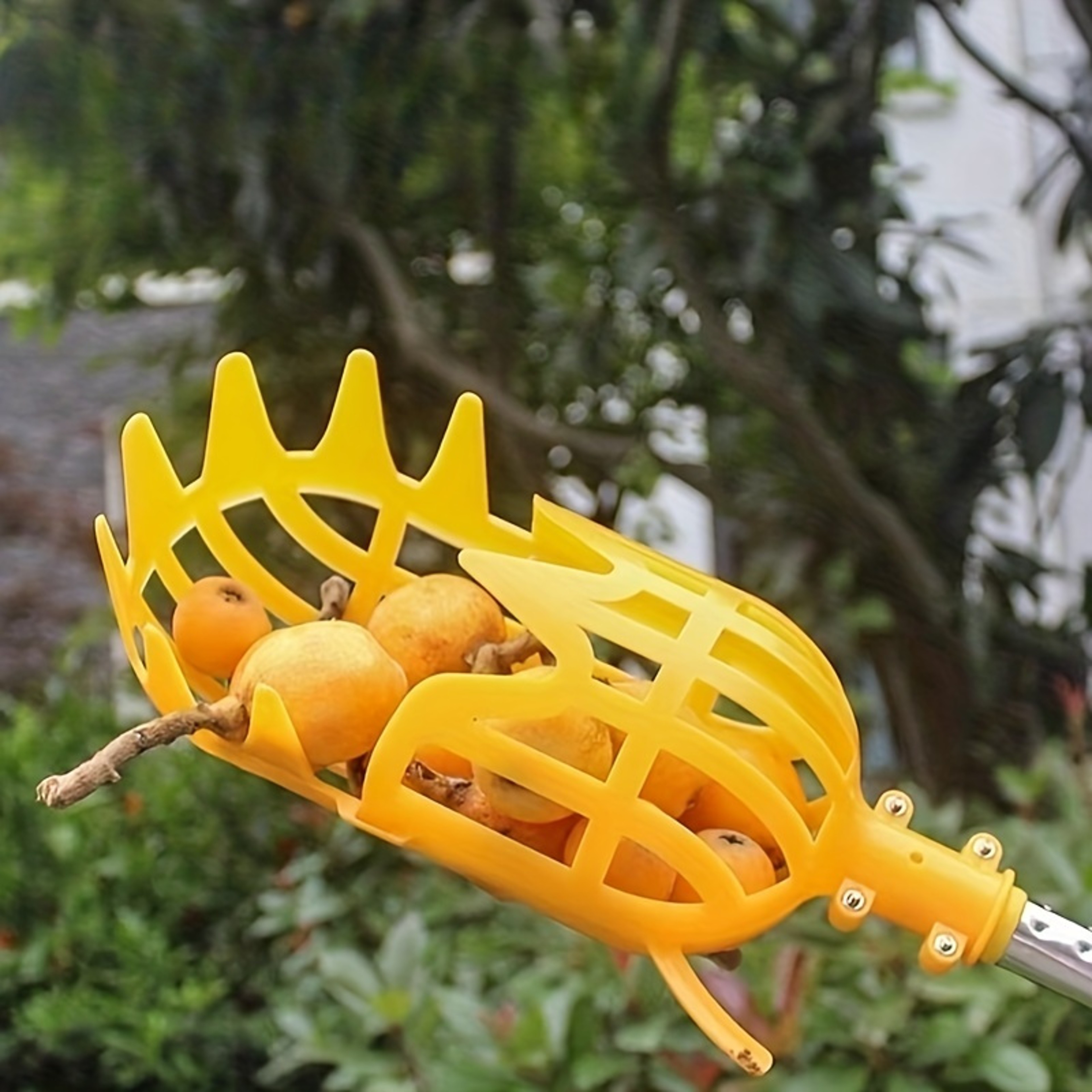 Yellow Polypropylene Fruit Picker  Lightweight Reusable Ergonomic Tool For Garden Harvesting Orchar 1
