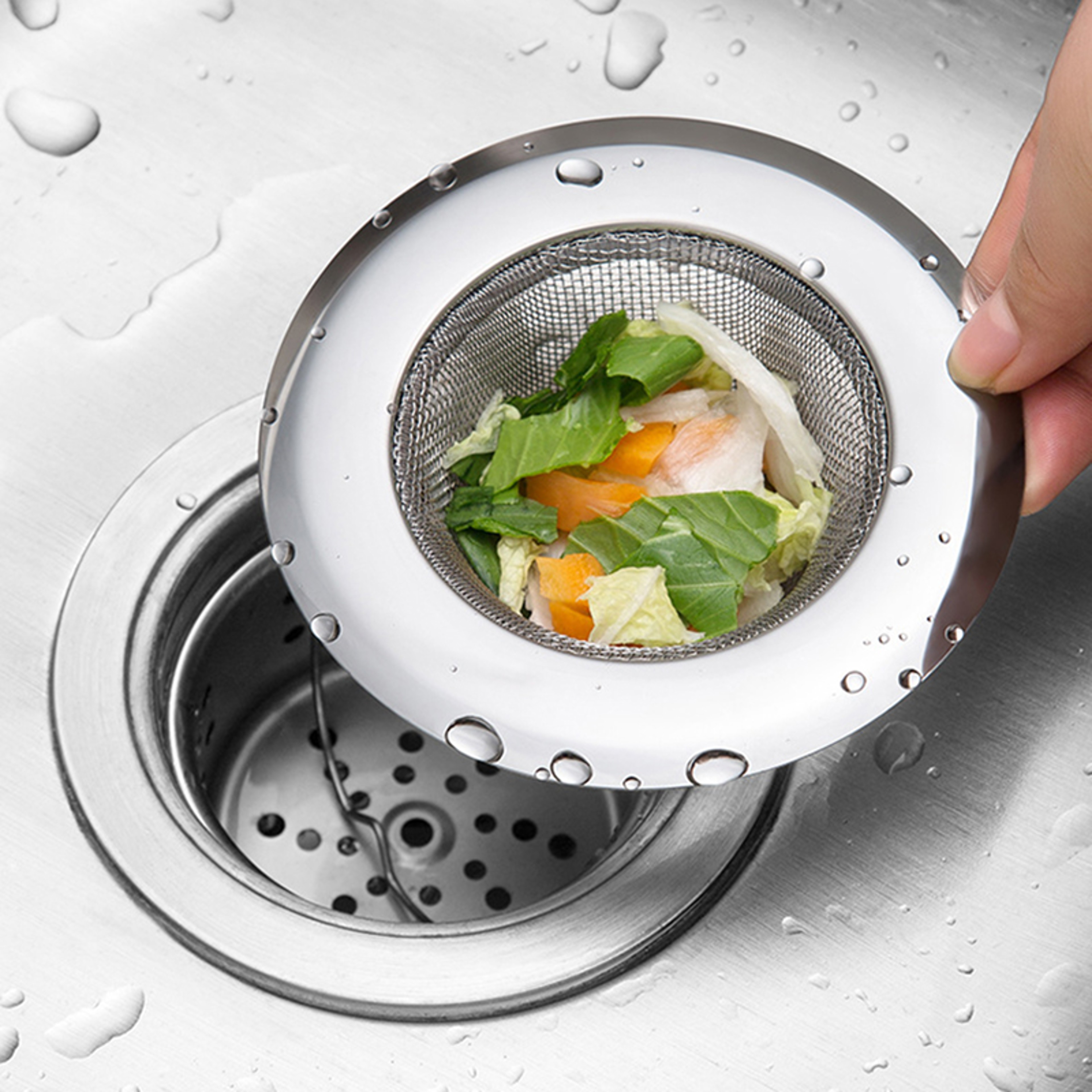 Stainless Steel Kitchen Sink Strainer  Durable Drain Food Catcher For Home Kitchens 3