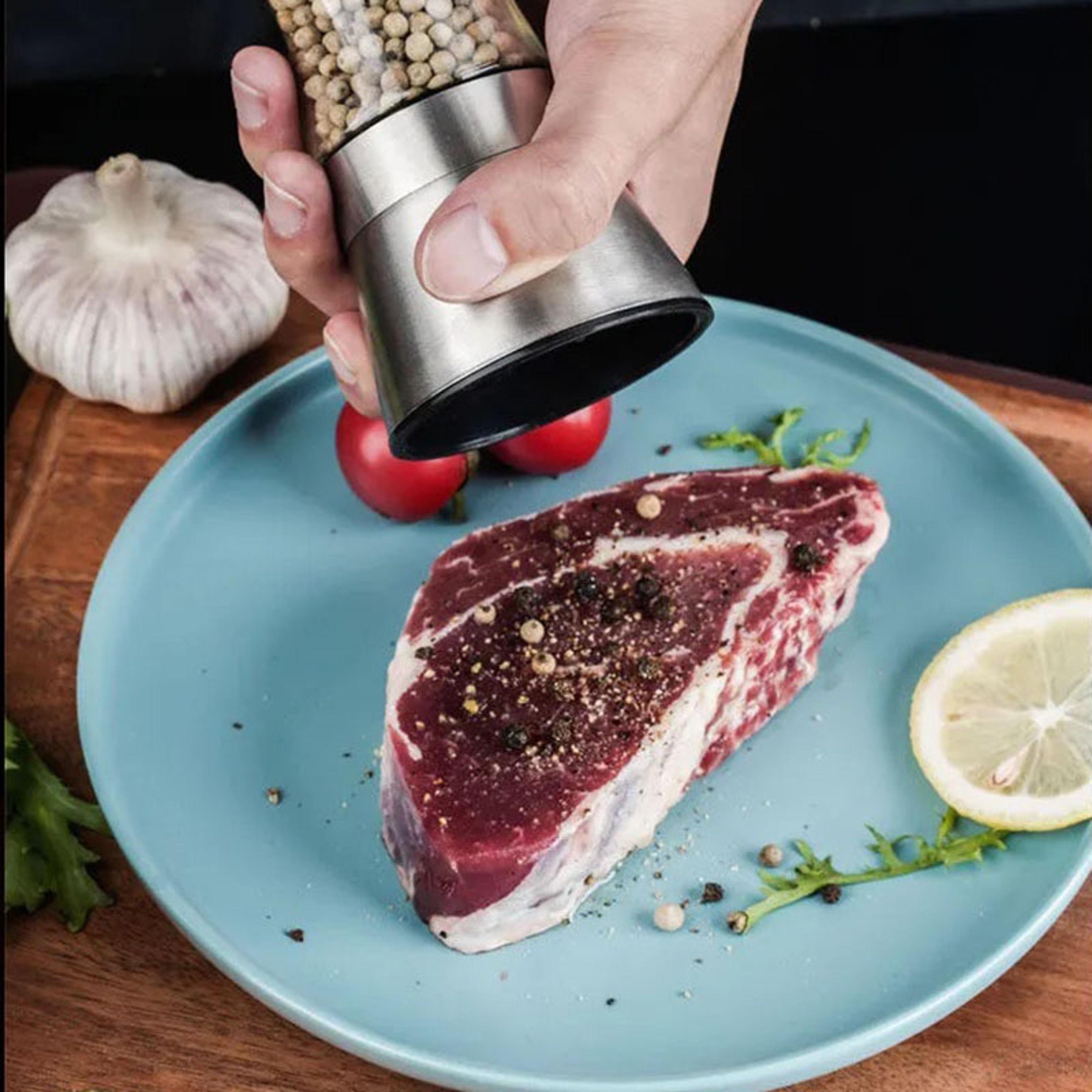 Stainless Steel Pepper Grinder And Glass Seasoning Bottle  Premium Spice Crusher For Home Kitchen 0