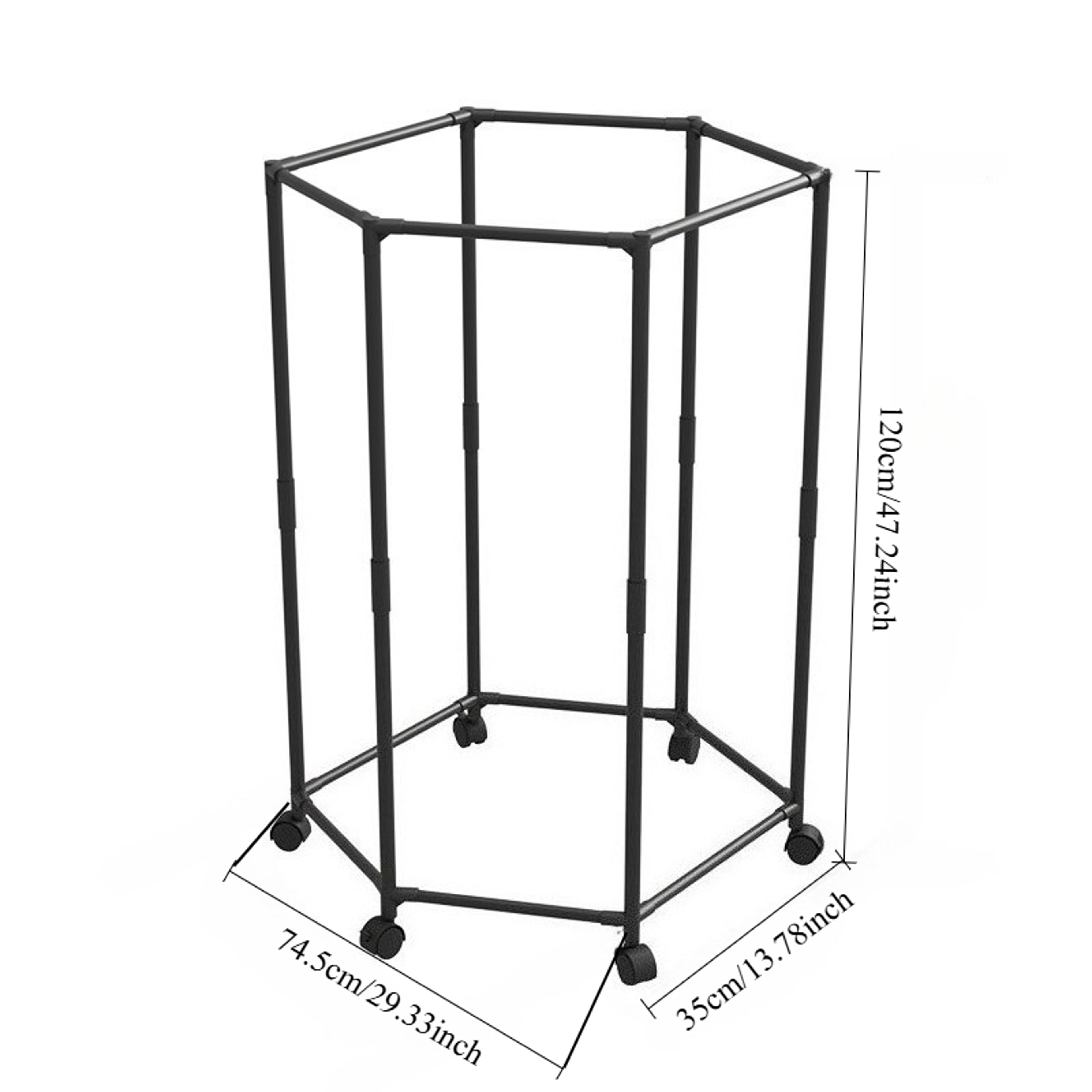 Hexagon Rotating Garment Organizer & Drying Rack – Movable Coat Hanger for Dorm & Home Use – view 4