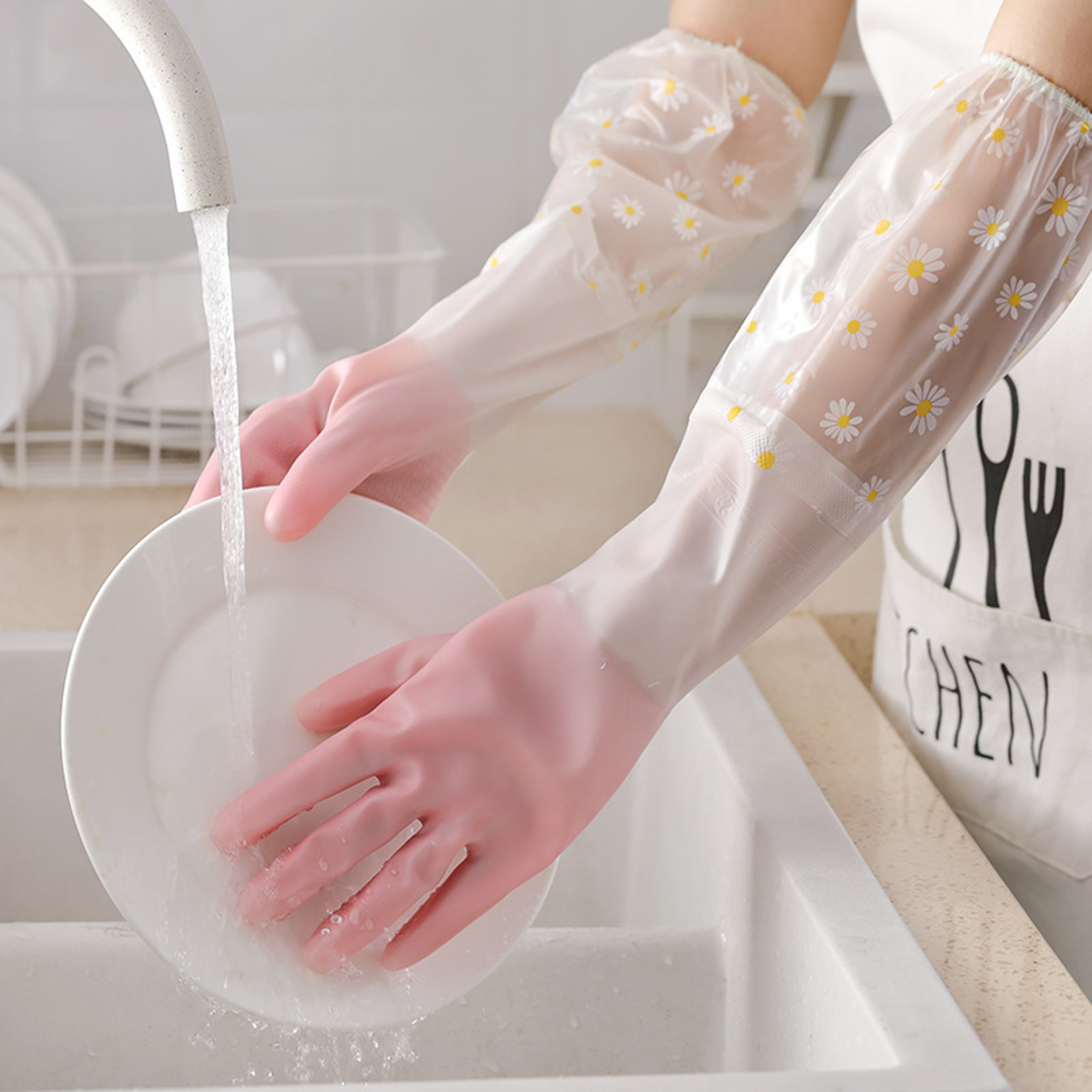 Durable Thermal Dishwashing Gloves Waterproof NonSlip  HeatResistant 1