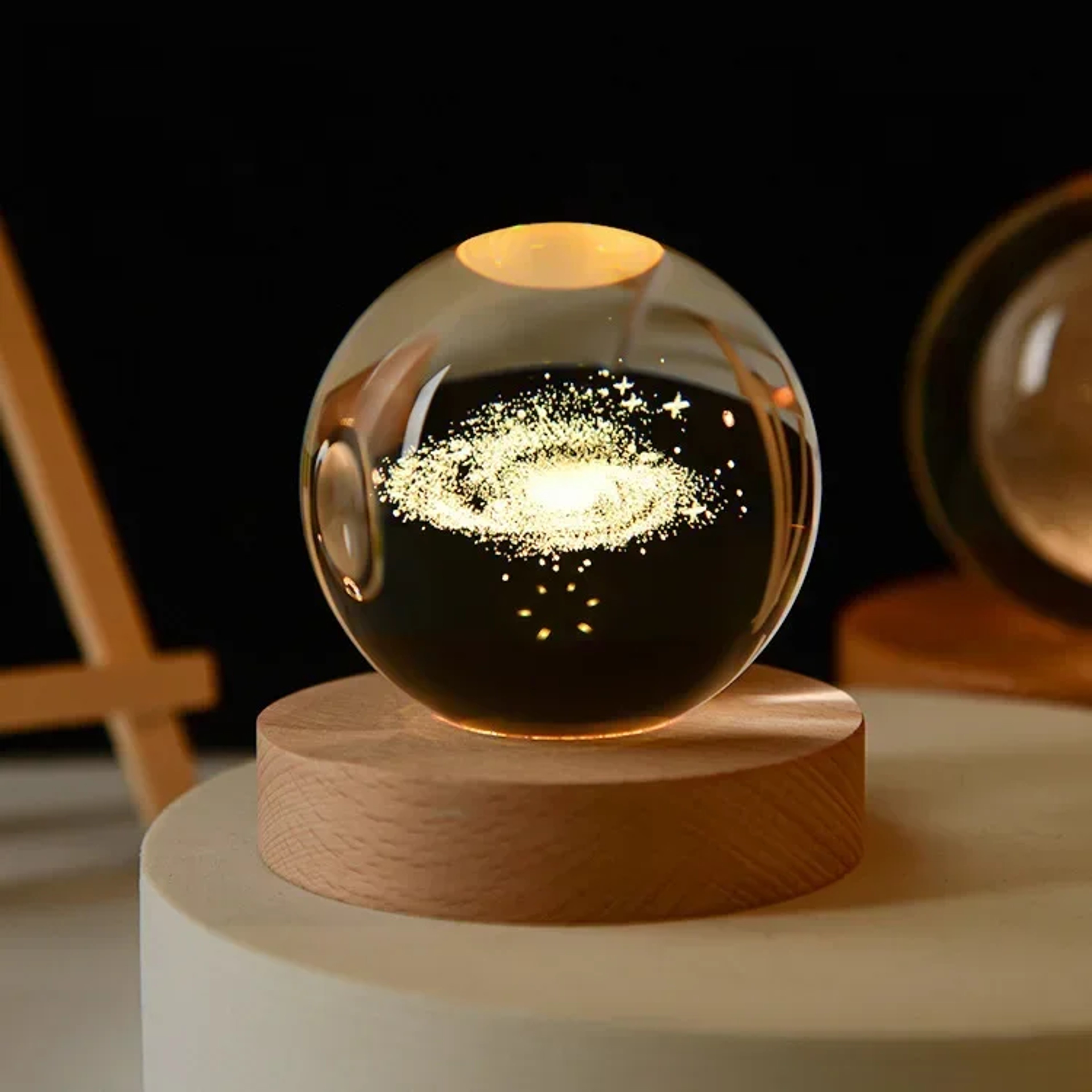 Aesthetic Moon Crystal Sphere Lamp  Creative Clear Glass Galaxy Globe Night Light  Desktop Decorati 5