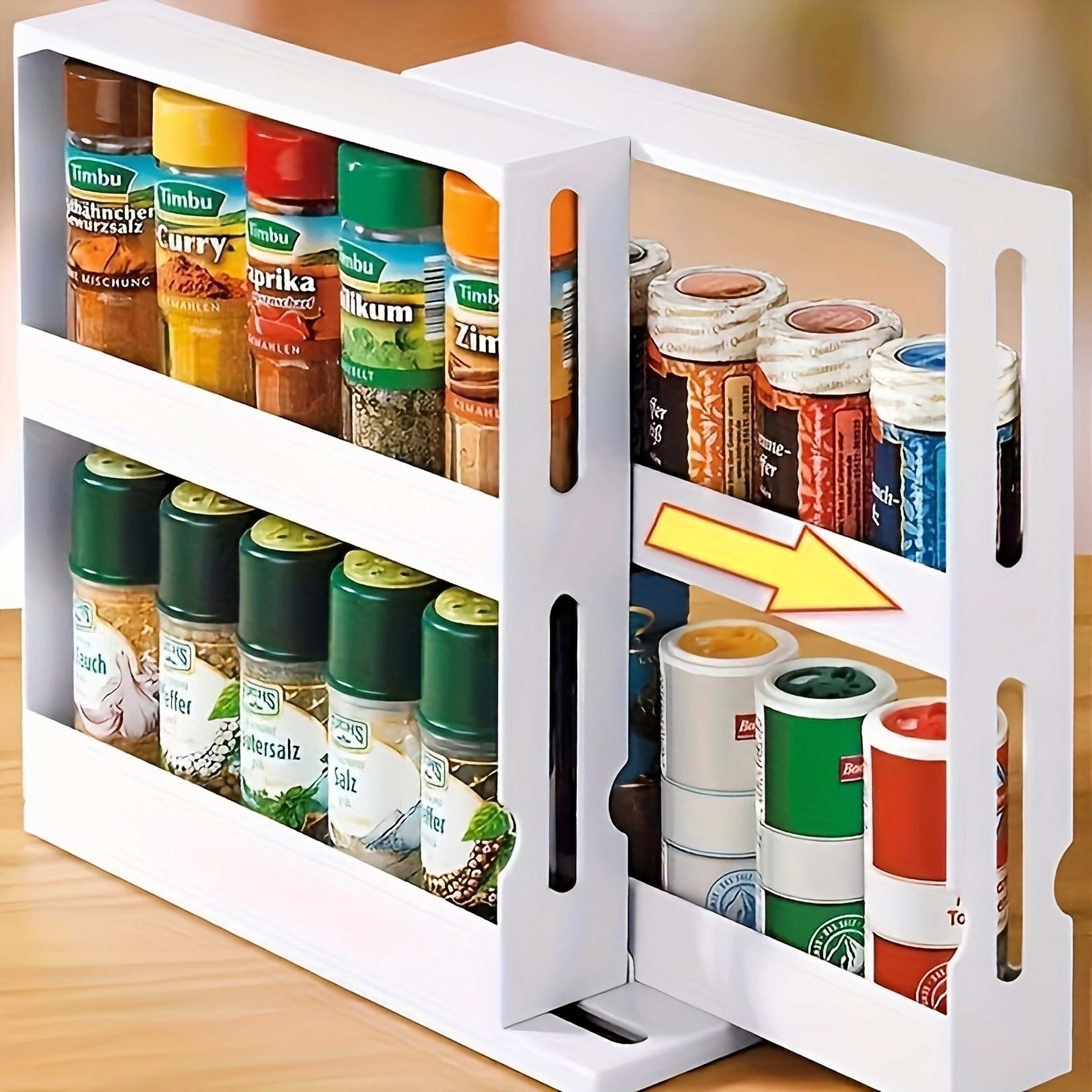 Swivel Spice Storage Rack  Compact Countertop Organizer For Kitchen 4