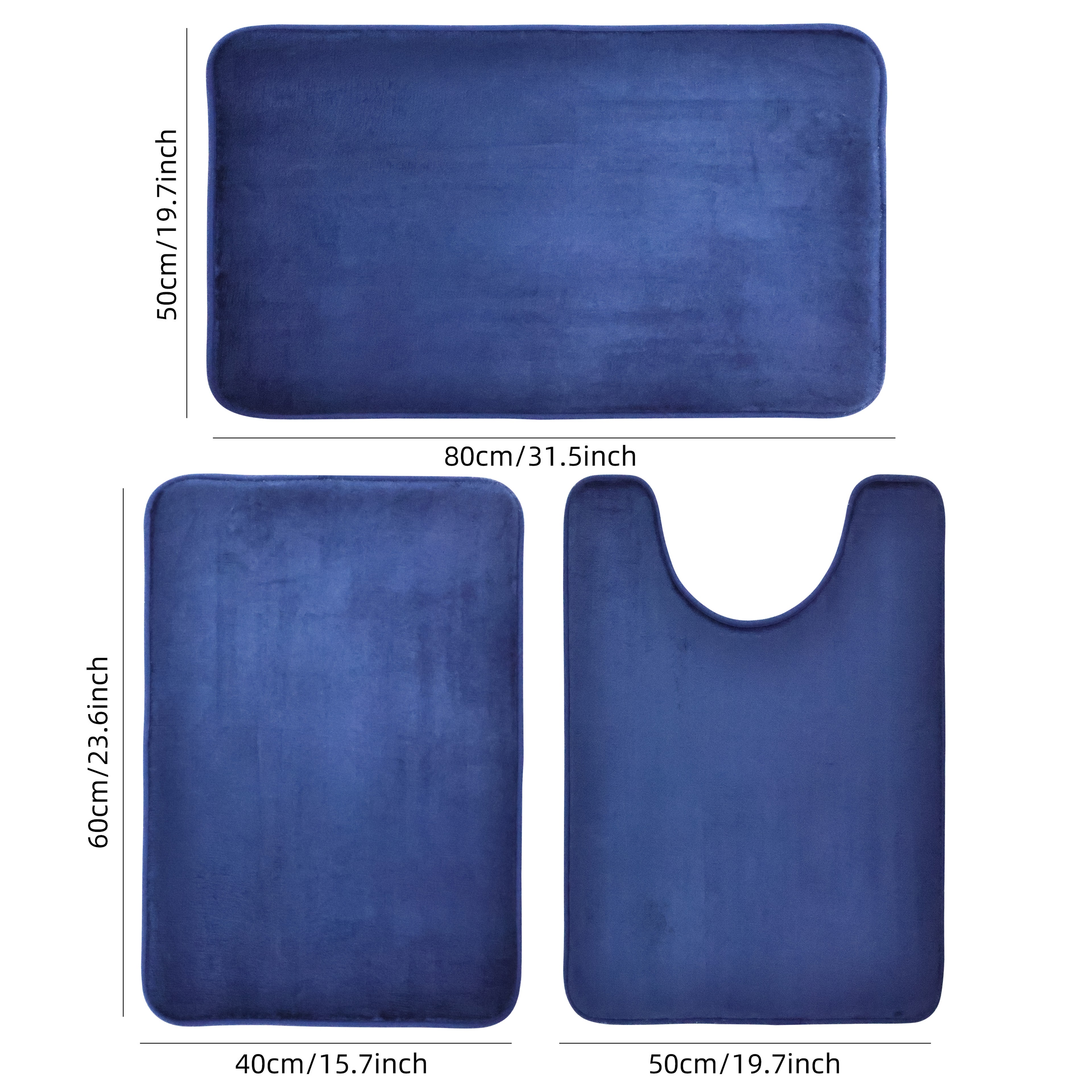 Soft NonSlip Piece Bath Mat Set  Absorbent Comfortable  Durable For Bathroom  Laundry Rooms 4
