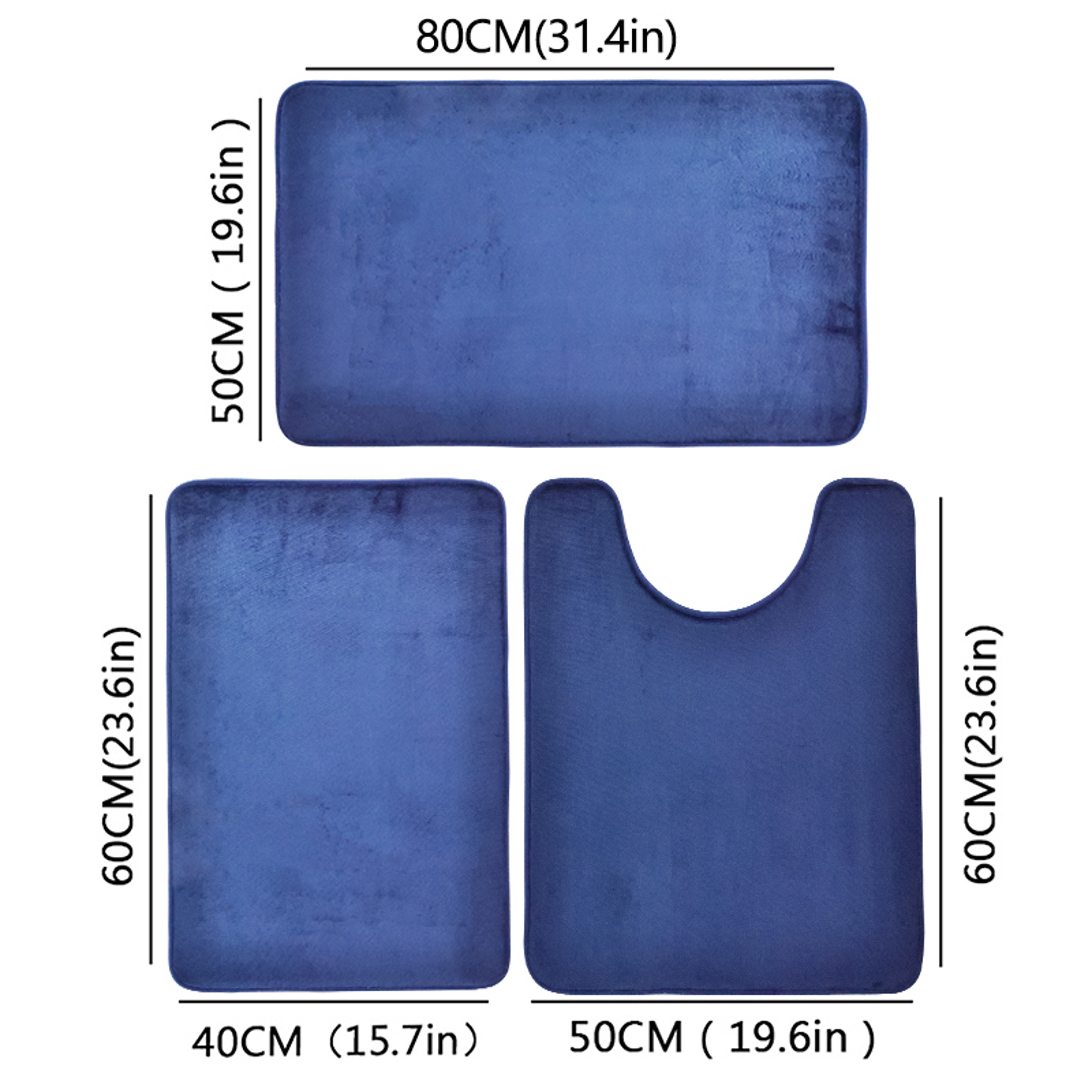 Soft NonSlip Piece Bath Mat Set  Absorbent Comfortable  Durable For Bathroom  Laundry Rooms 7