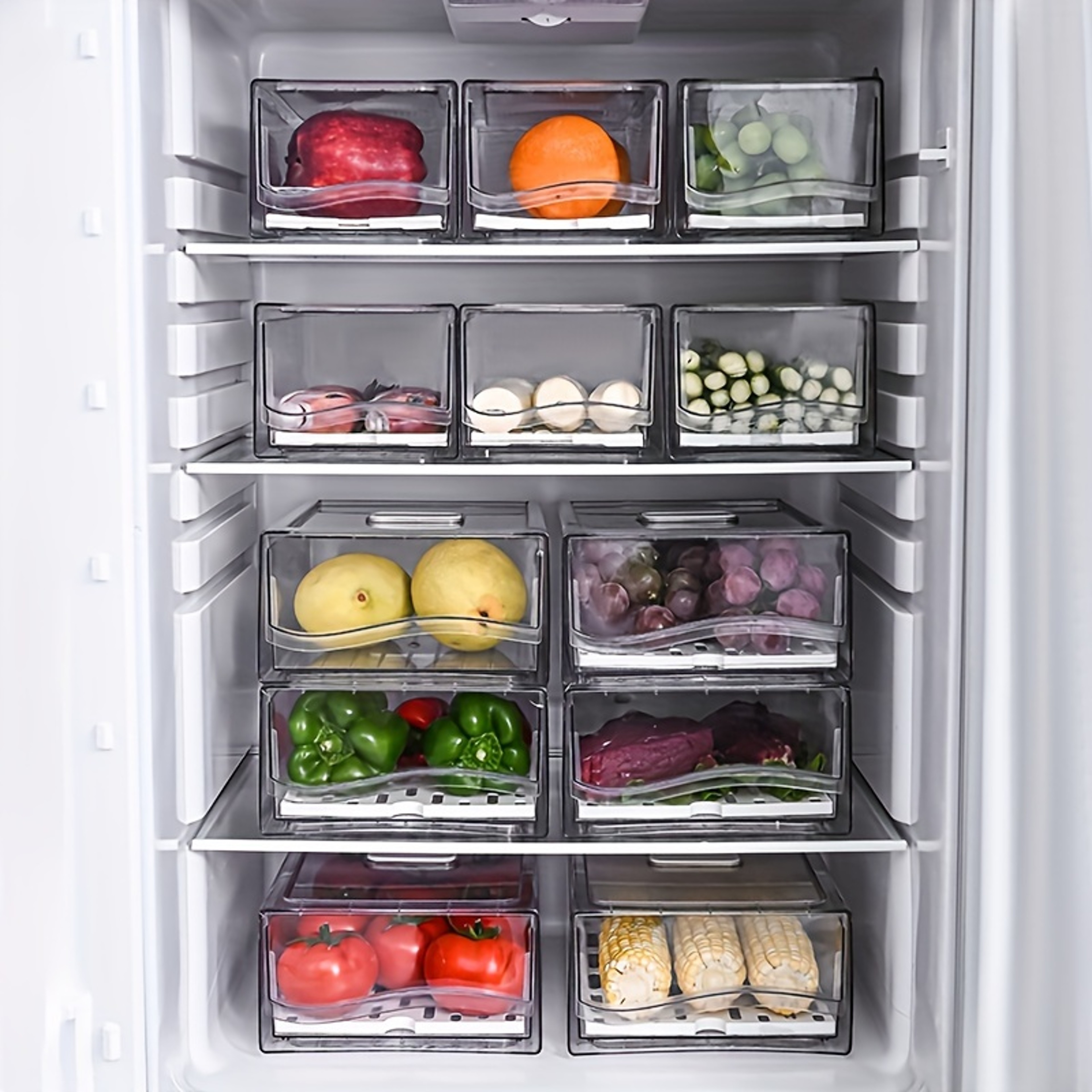 Kitchen Refrigerator Storage Box  DrawerType FreshKeeping Box For Eggs Meat And Frozen Foods 2
