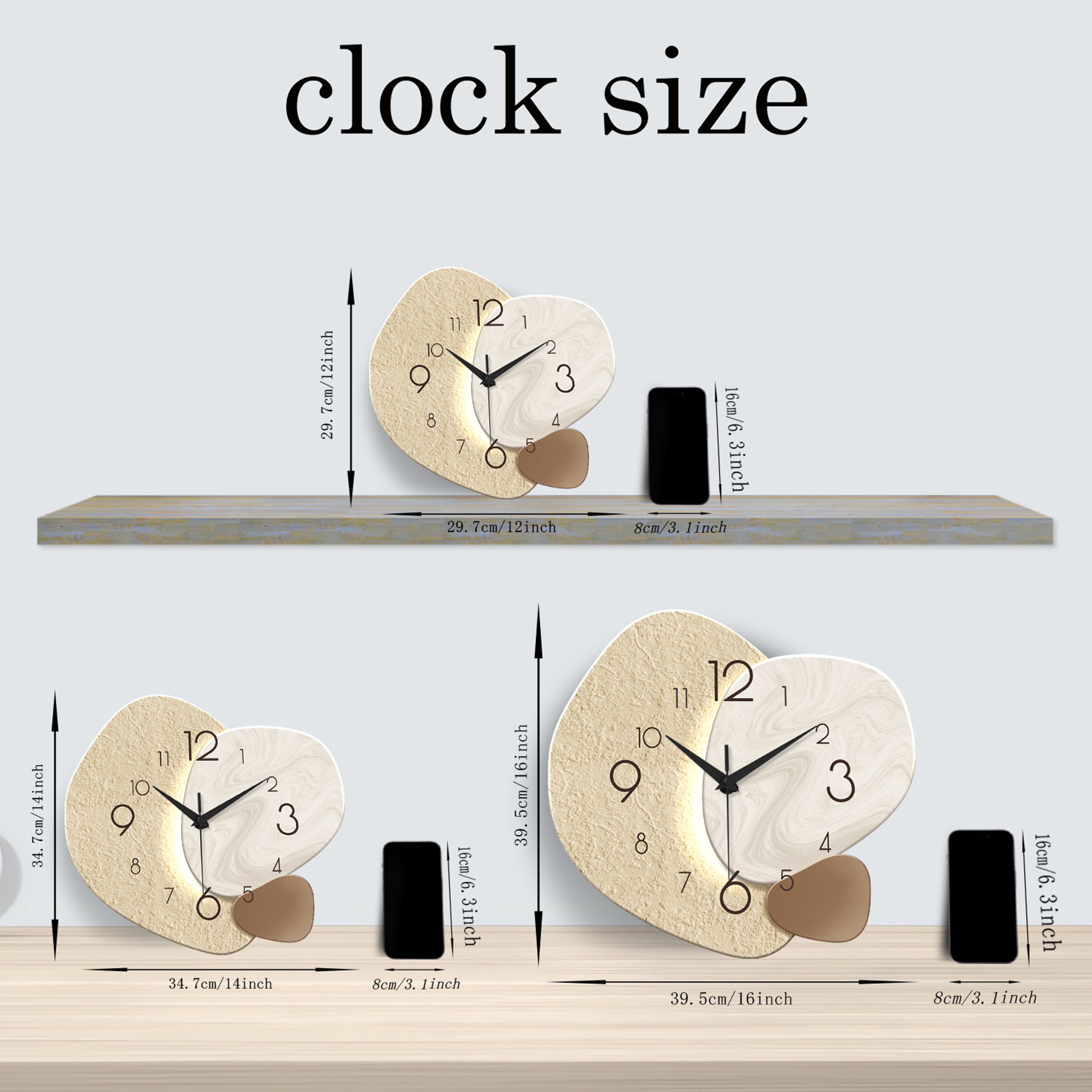 Modern Silent Quartz Wall Clock  Simple Design For Living Room  Bedroom No Battery Required 3
