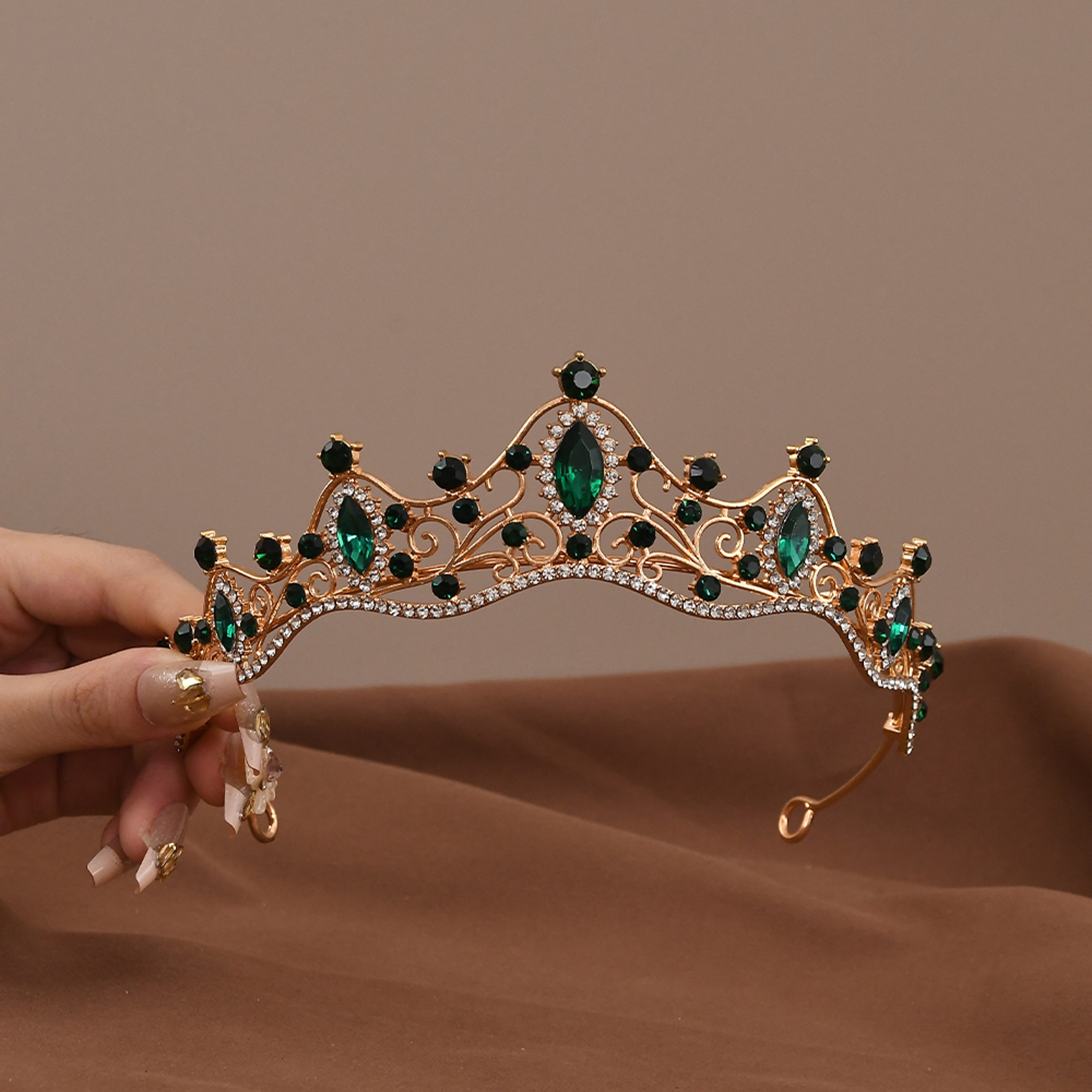 Princess Queen Vintage Baroque Crystal Crown Tiara  Rhinestone Bridal Jewelry For Women 2