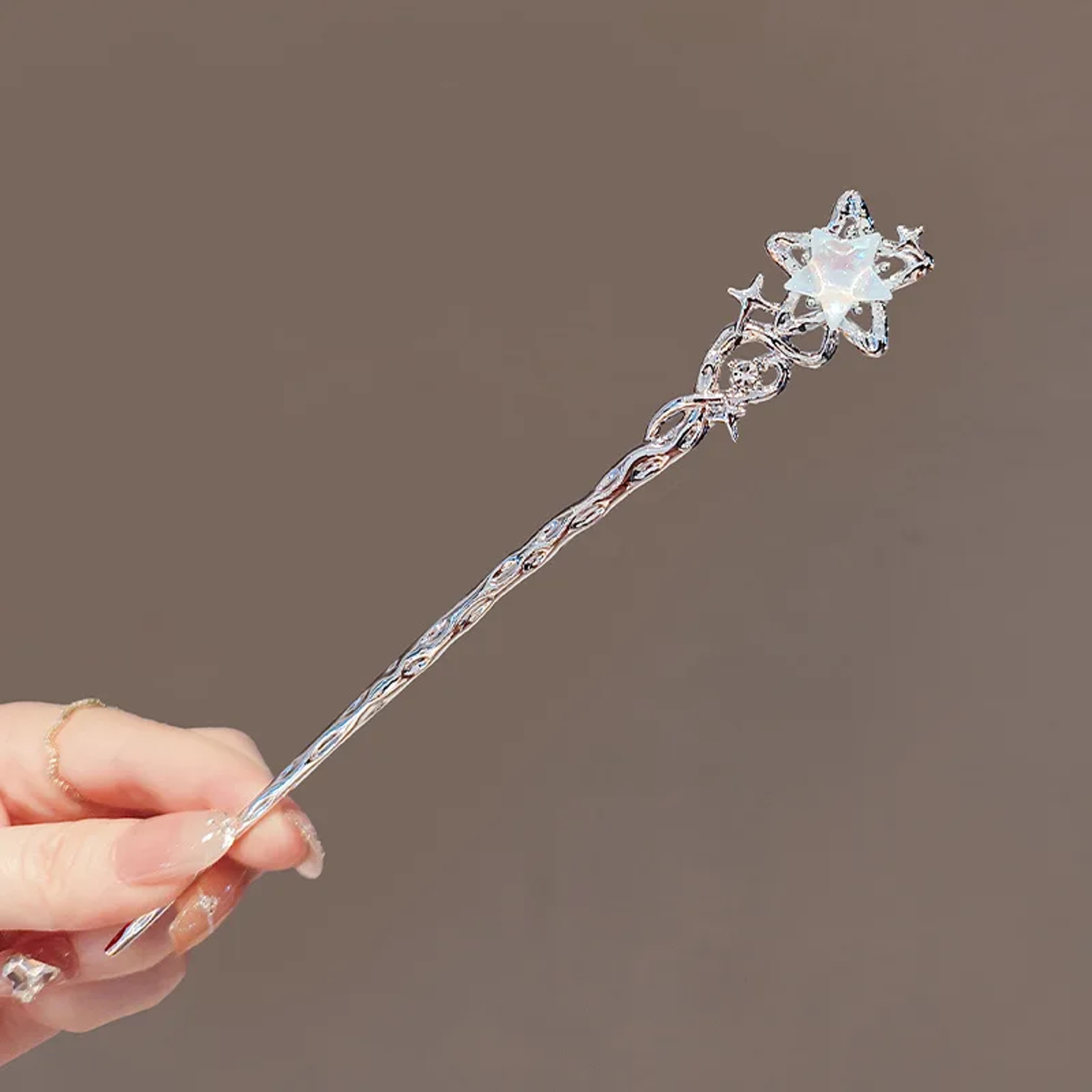 Romantic Moonstone Star Hairpin Metal Branch Hair Fork Elegant Chinese Style Jewelry For Girls 7
