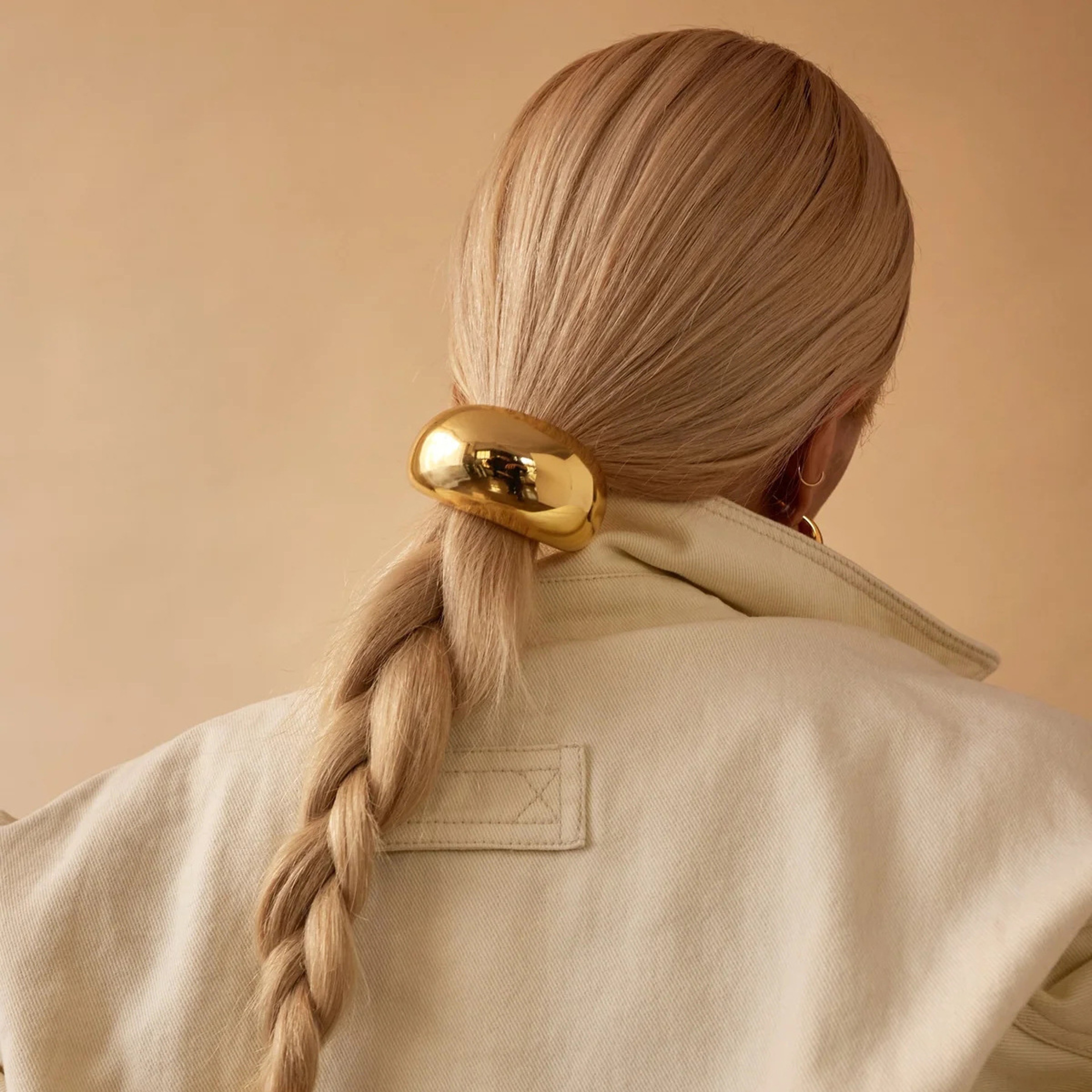 Vintage Metal Ponytail Elastic Hair Loop Scrunchies  Smooth Curved Hairband For Women Hair Ties Acc 4