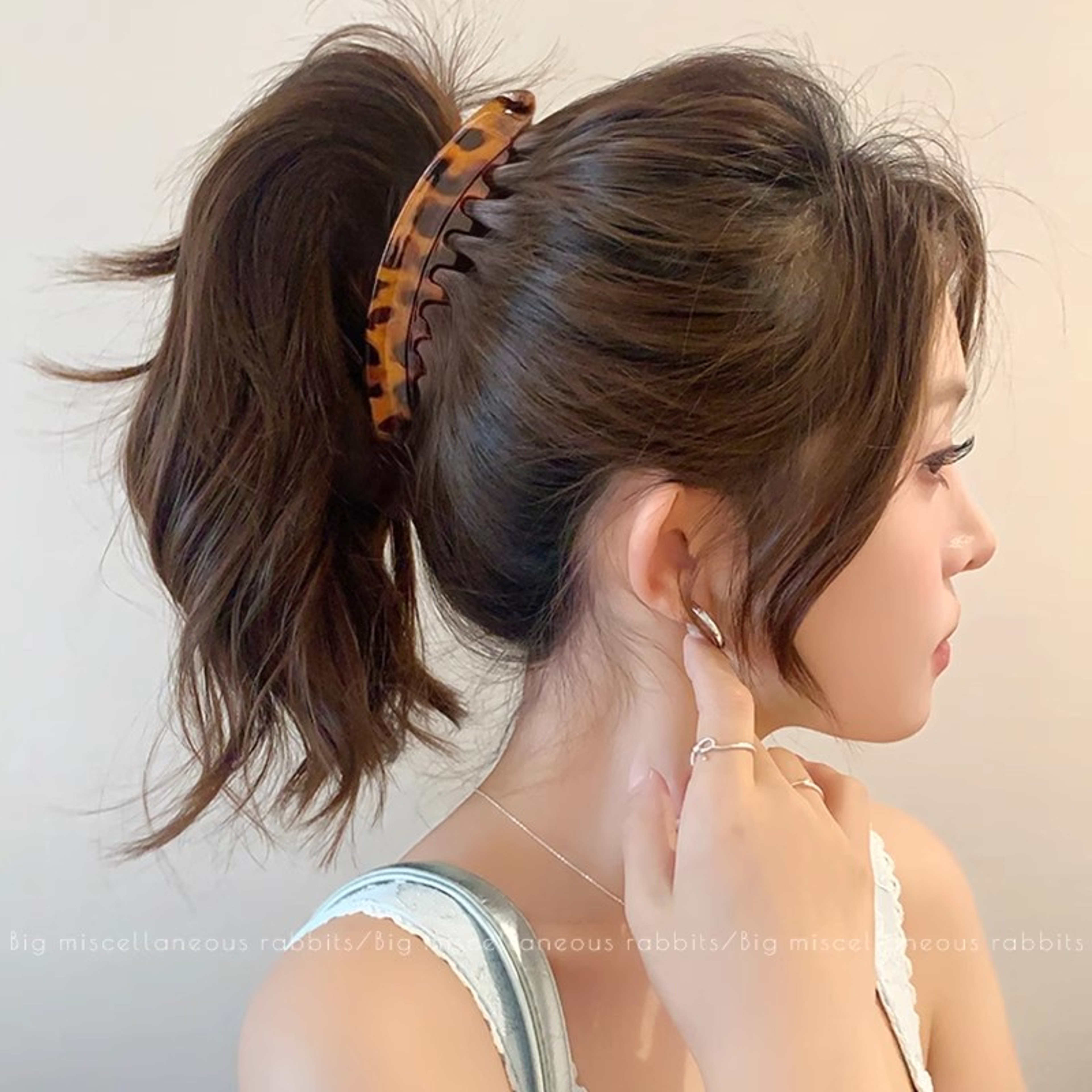 Vintage Leopard Print Hair Claw Clip  High Ponytail Holder For Women  Girls 5
